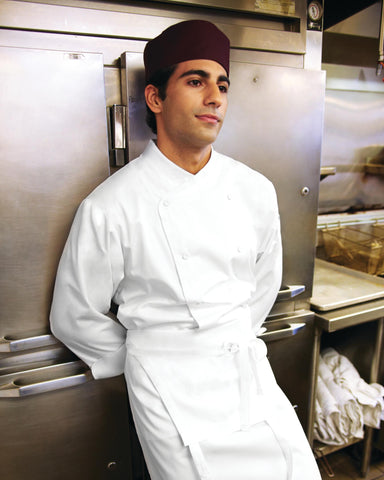 セントマーティン ホワイト クロスオーバーカラー 長袖 コックコート｜Chef Works Japan