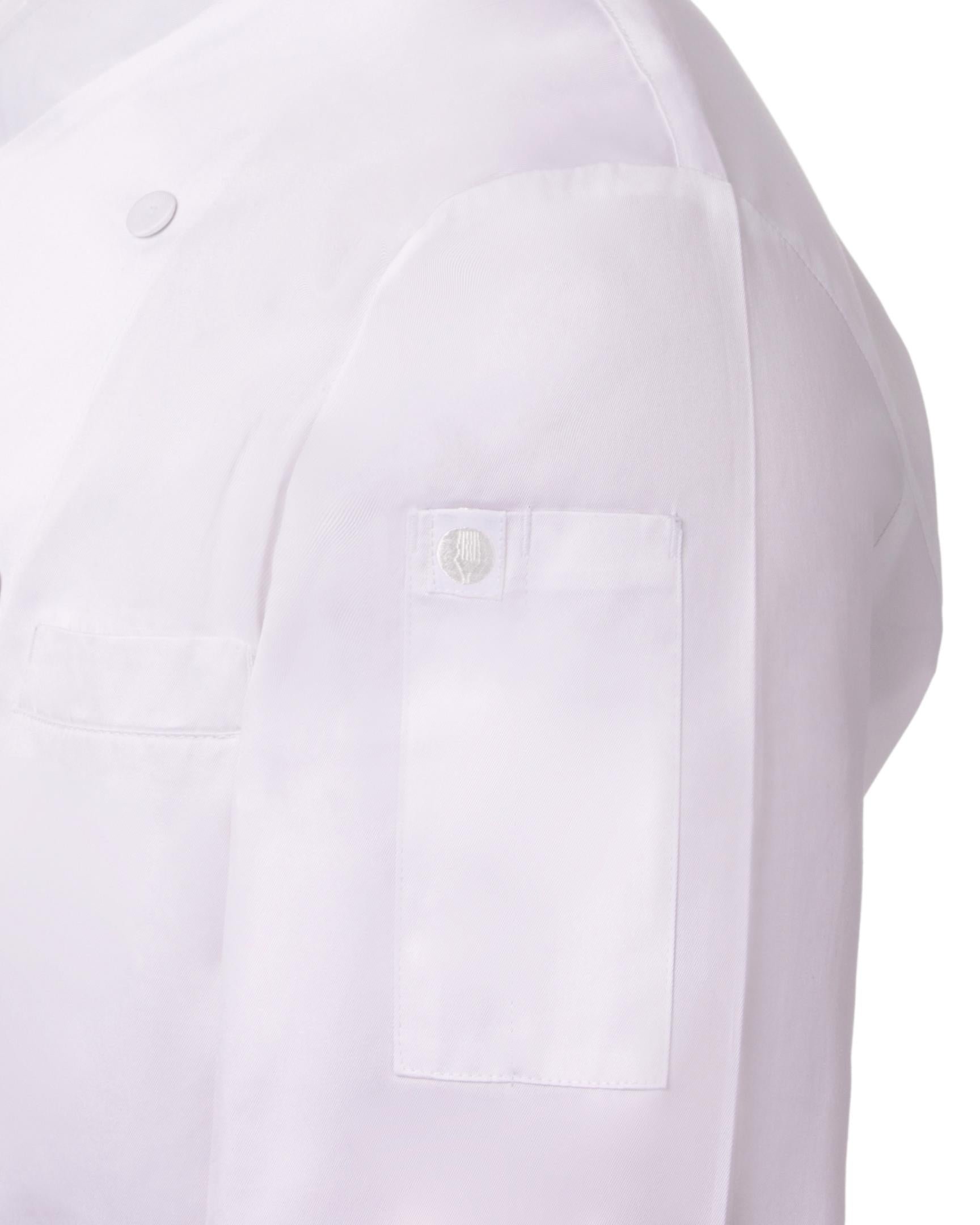 セントマーティン ホワイト クロスオーバーカラー 長袖 コックコート｜Chef Works Japan