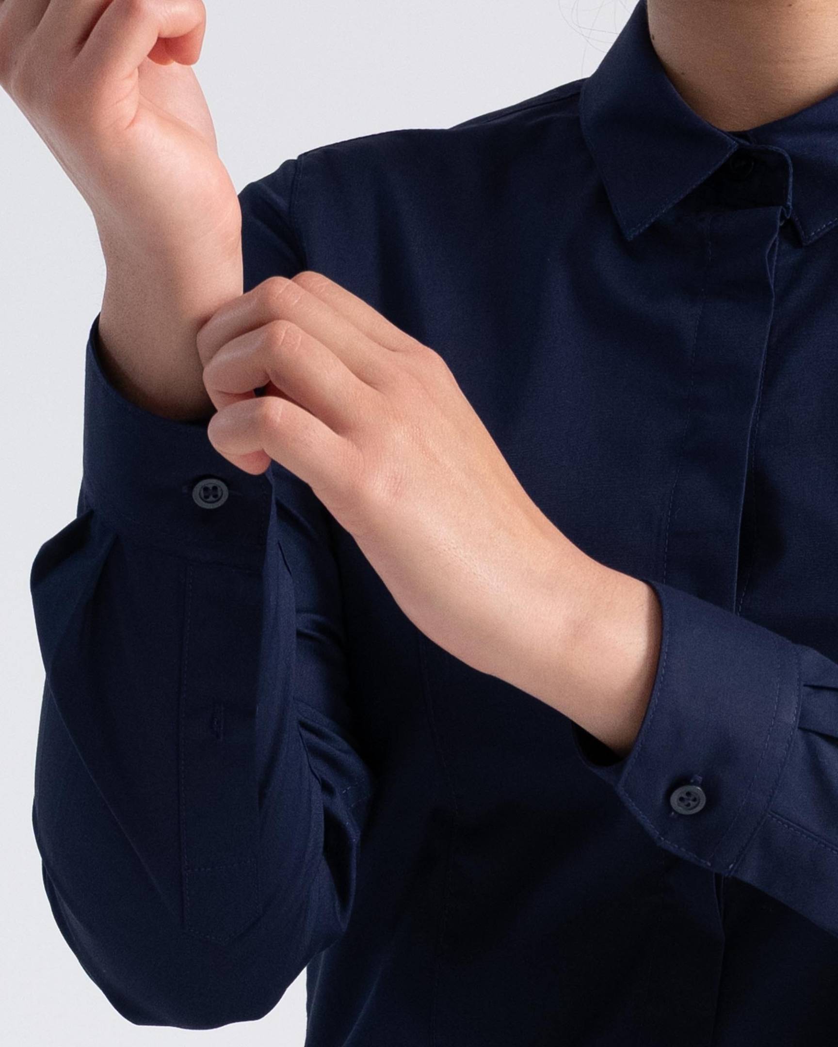 レディース プレミアムフォーマル ダークネイビー 長袖 ドレスシャツ｜Chef Works Japan