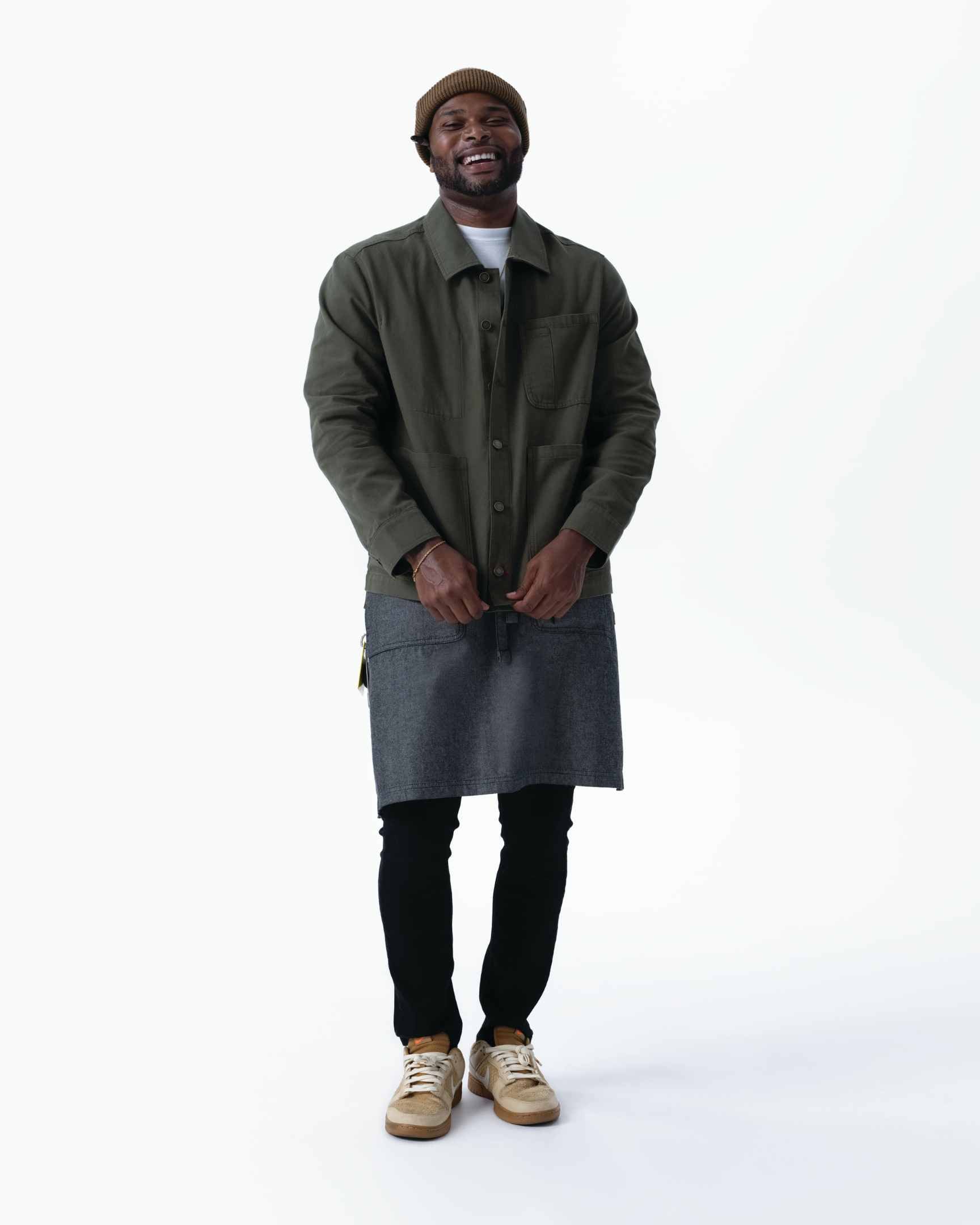 ユーティリティ 綿100% オックスフォード ブラック ナチュラル 《レギュラー》 胸当て エプロン｜Chef Works Japan