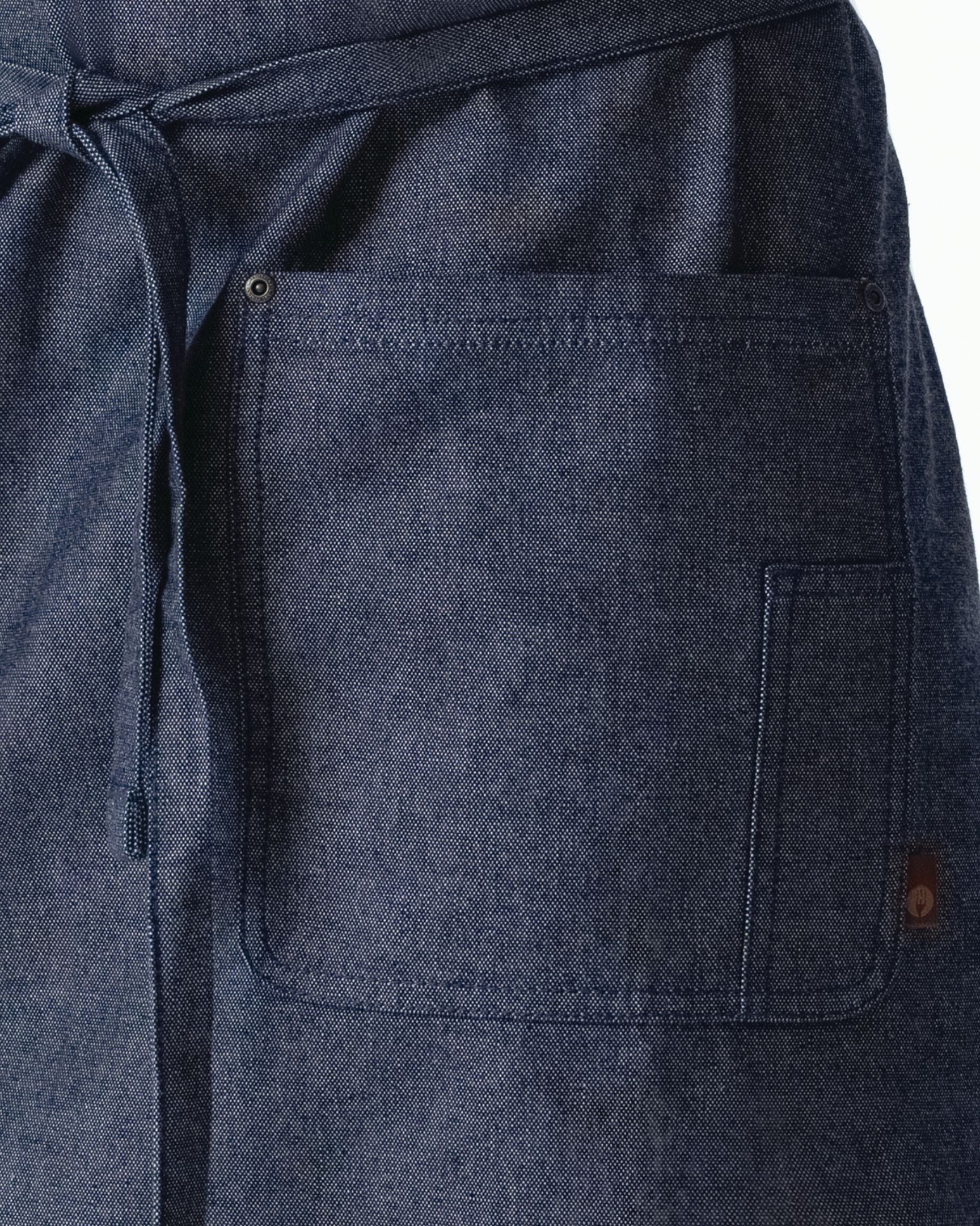 ユーティリティ 綿100% オックスフォード ネイビー ナチュラル 《レギュラー》 胸当て エプロン｜Chef Works Japan