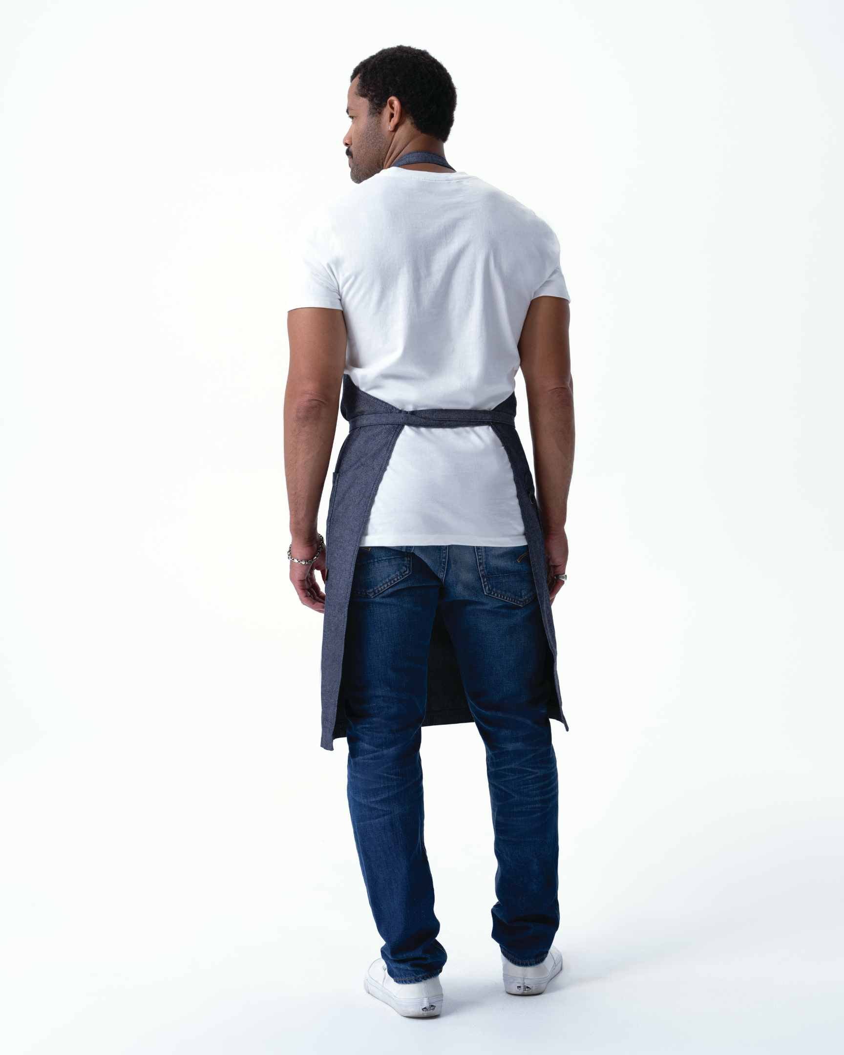 ユーティリティ 綿100% オックスフォード ネイビー ナチュラル 《レギュラー》 胸当て エプロン｜Chef Works Japan