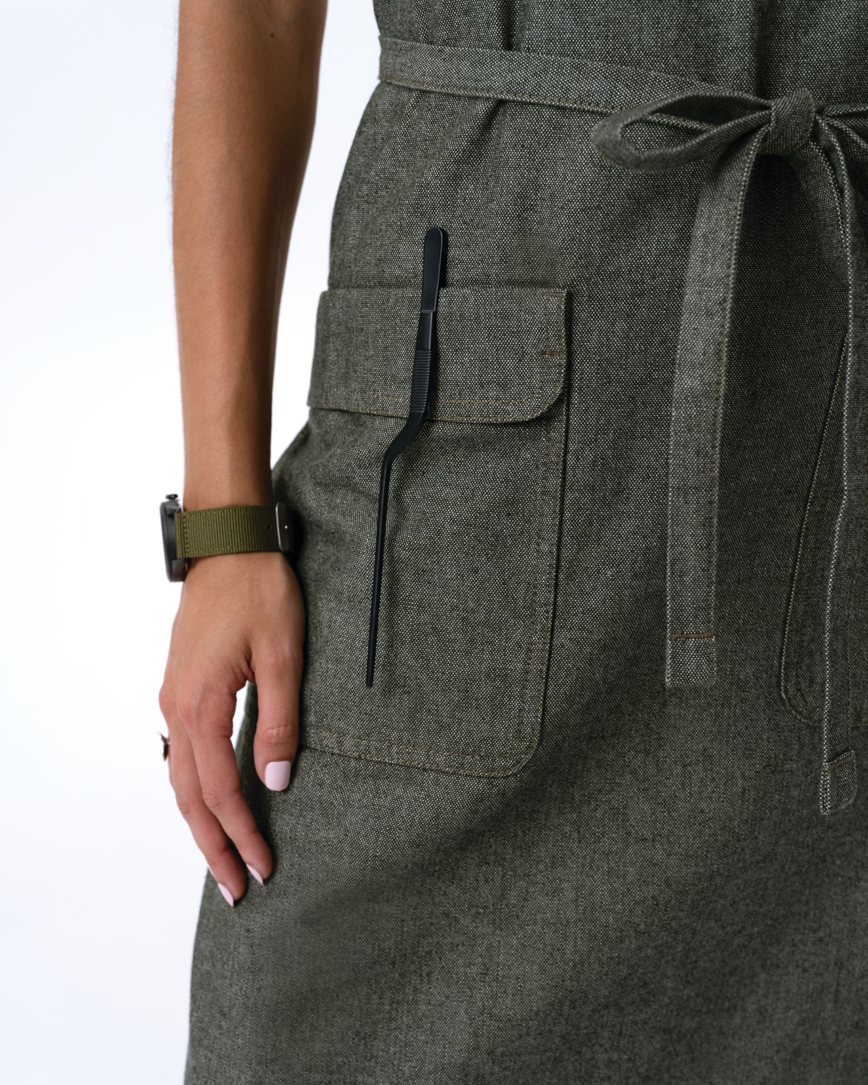 ユーティリティ 綿100% オックスフォード オリーブ ナチュラル 《レギュラー》 胸当て エプロン｜Chef Works Japan