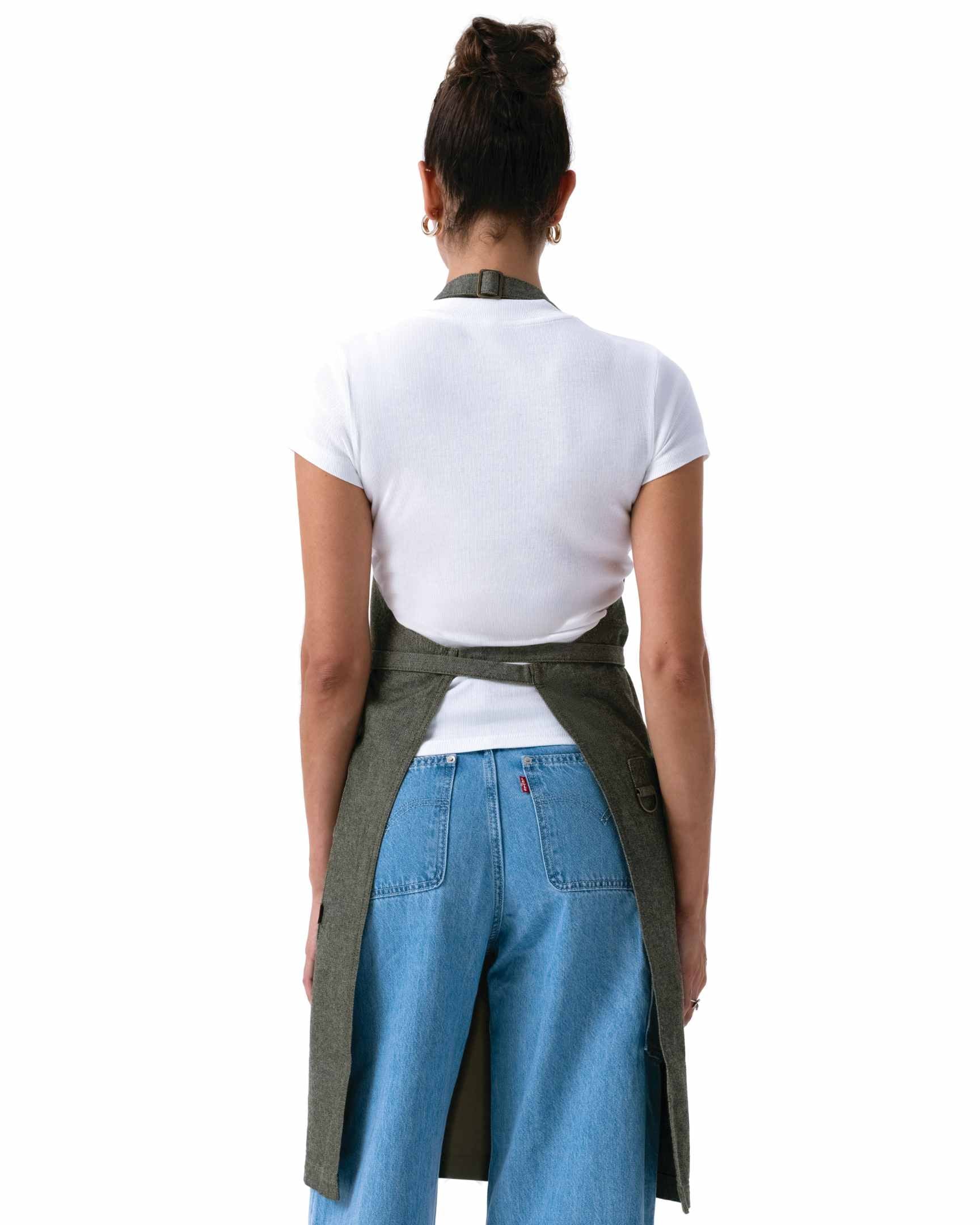 ユーティリティ 綿100% オックスフォード オリーブ ナチュラル 《レギュラー》 胸当て エプロン｜Chef Works Japan