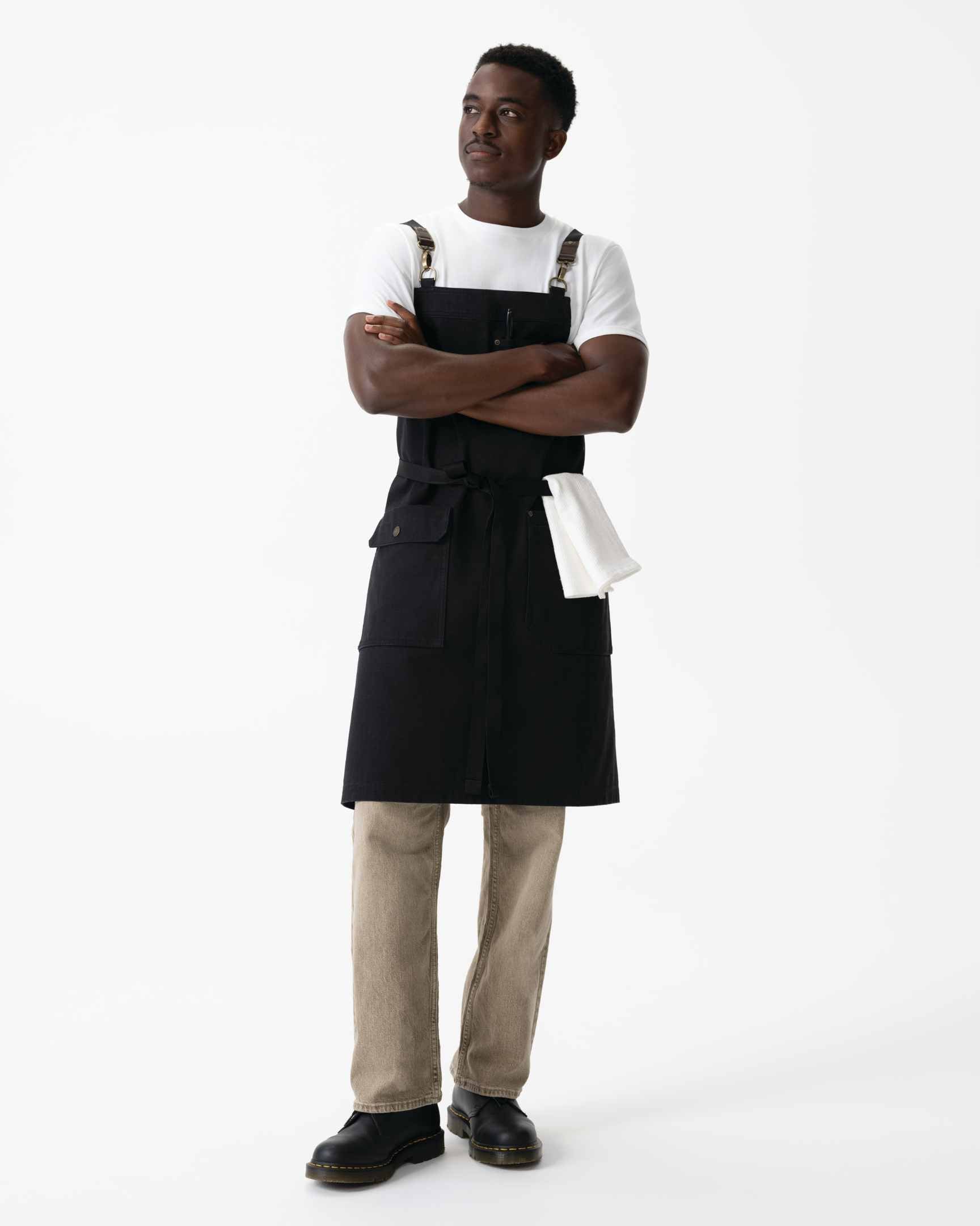 タクティカル 綿100% 厚地キャンバス ブラック 胸当て エプロン｜Chef Works Japan