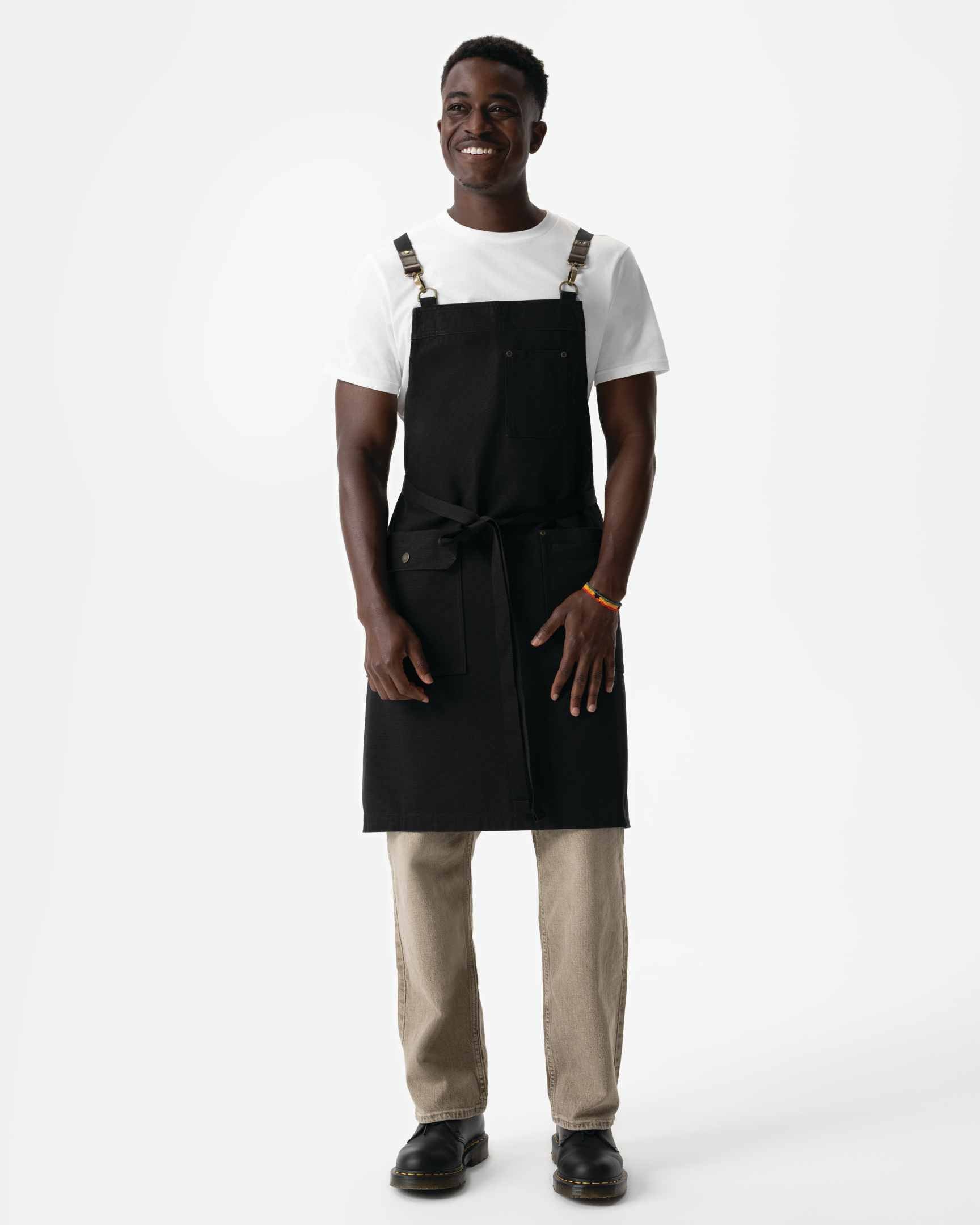 タクティカル 綿100% 厚地キャンバス ブラック 胸当て エプロン｜Chef Works Japan