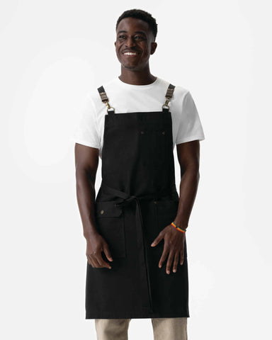 タクティカル 綿100% 厚地キャンバス ブラック 胸当て エプロン｜Chef Works Japan