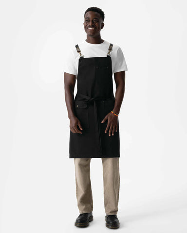 タクティカル 綿100% 厚地キャンバス ブラック 胸当て エプロン｜Chef Works Japan