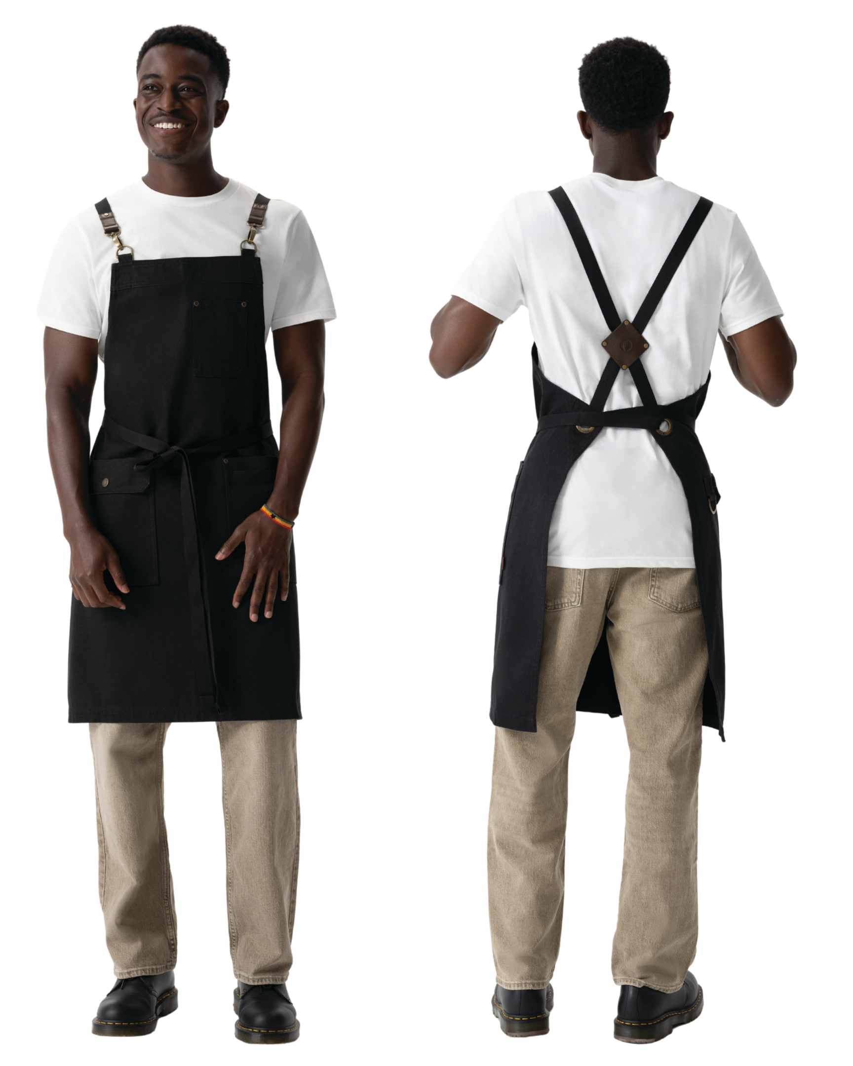 タクティカル 綿100% 厚地キャンバス ブラック 胸当て エプロン｜Chef Works Japan