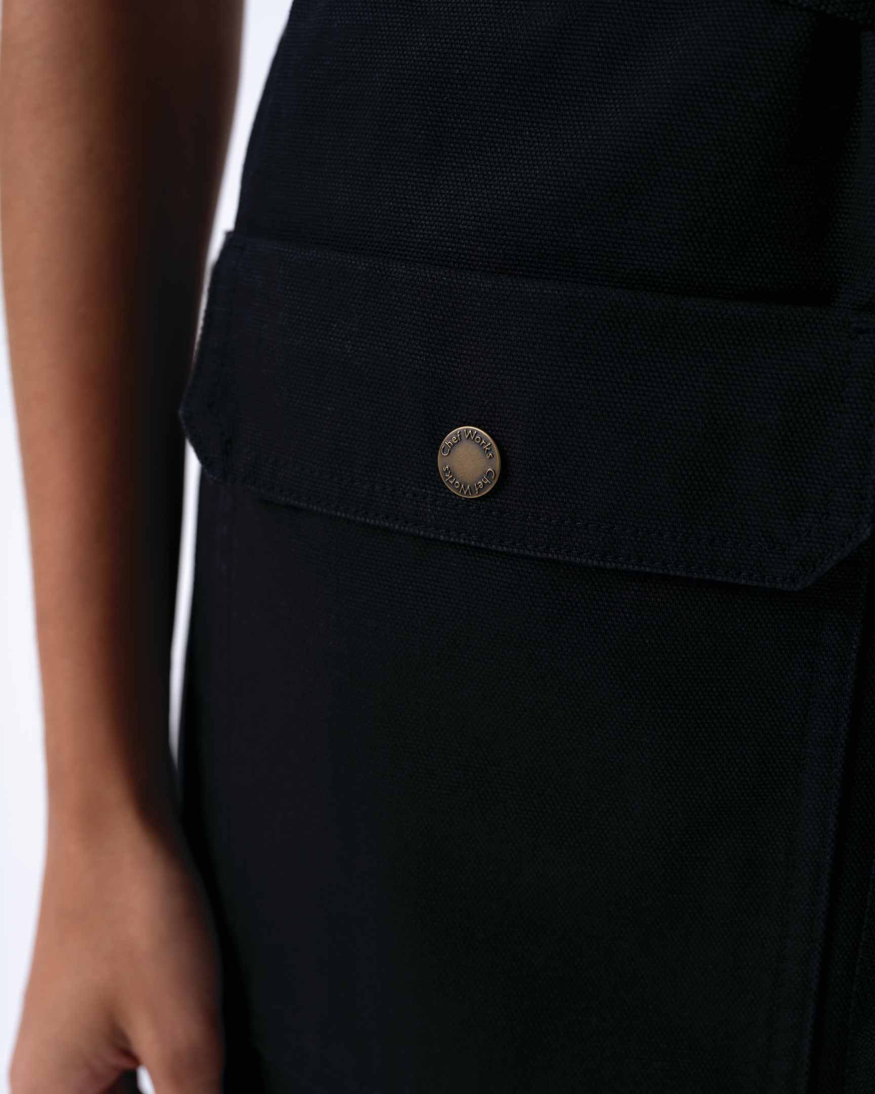 タクティカル 綿100% 厚地キャンバス ブラック 胸当て エプロン｜Chef Works Japan