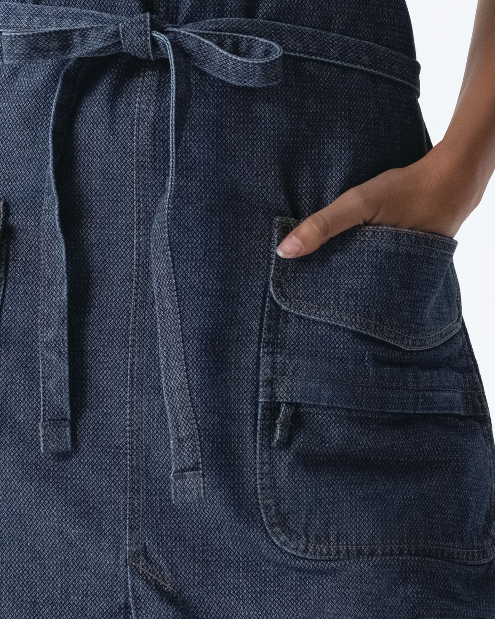 クラフトマン 綿100% プレミアム ジャガード デニム インディゴブルー 胸当て エプロン｜Chef Works Japan