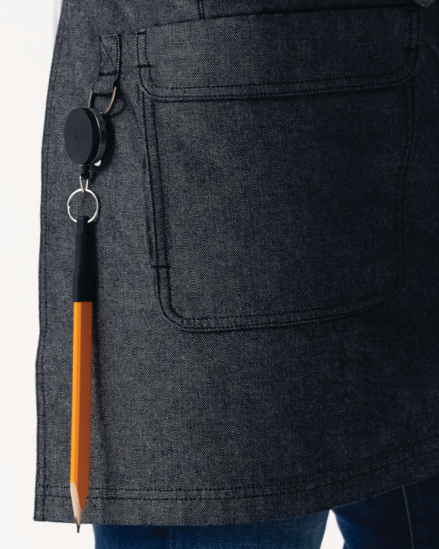 ユーティリティ 綿100% オックスフォード ブラック ナチュラル ミドル サロン（前掛け） エプロン｜Chef Works Japan