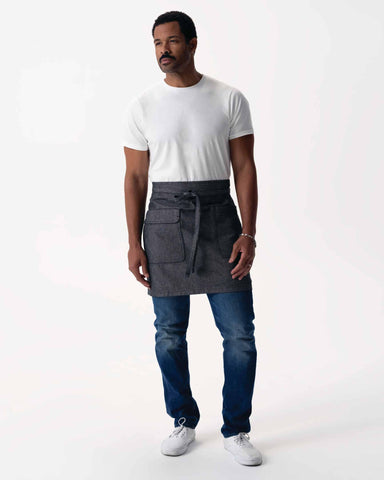 ユーティリティ 綿100% オックスフォード ブラック ナチュラル ミドル サロン（前掛け） エプロン｜Chef Works Japan