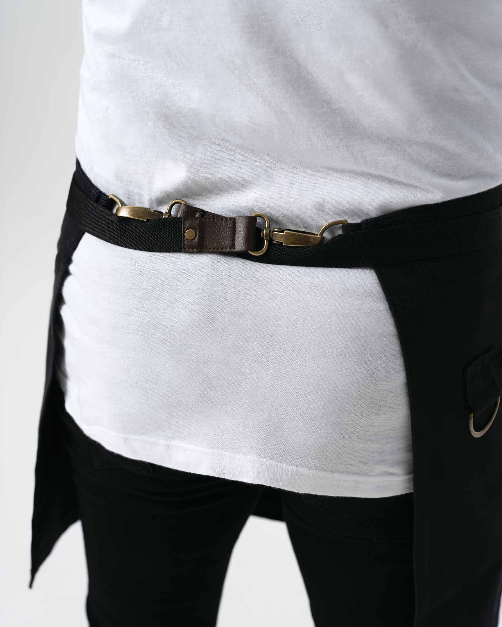 タクティカル 綿100% 厚地キャンバス ブラック ミドル サロン（前掛け） エプロン｜Chef Works Japan