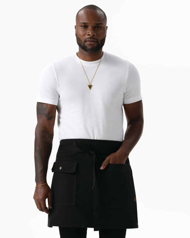 タクティカル 綿100% 厚地キャンバス ブラック ミドル サロン（前掛け） エプロン｜Chef Works Japan