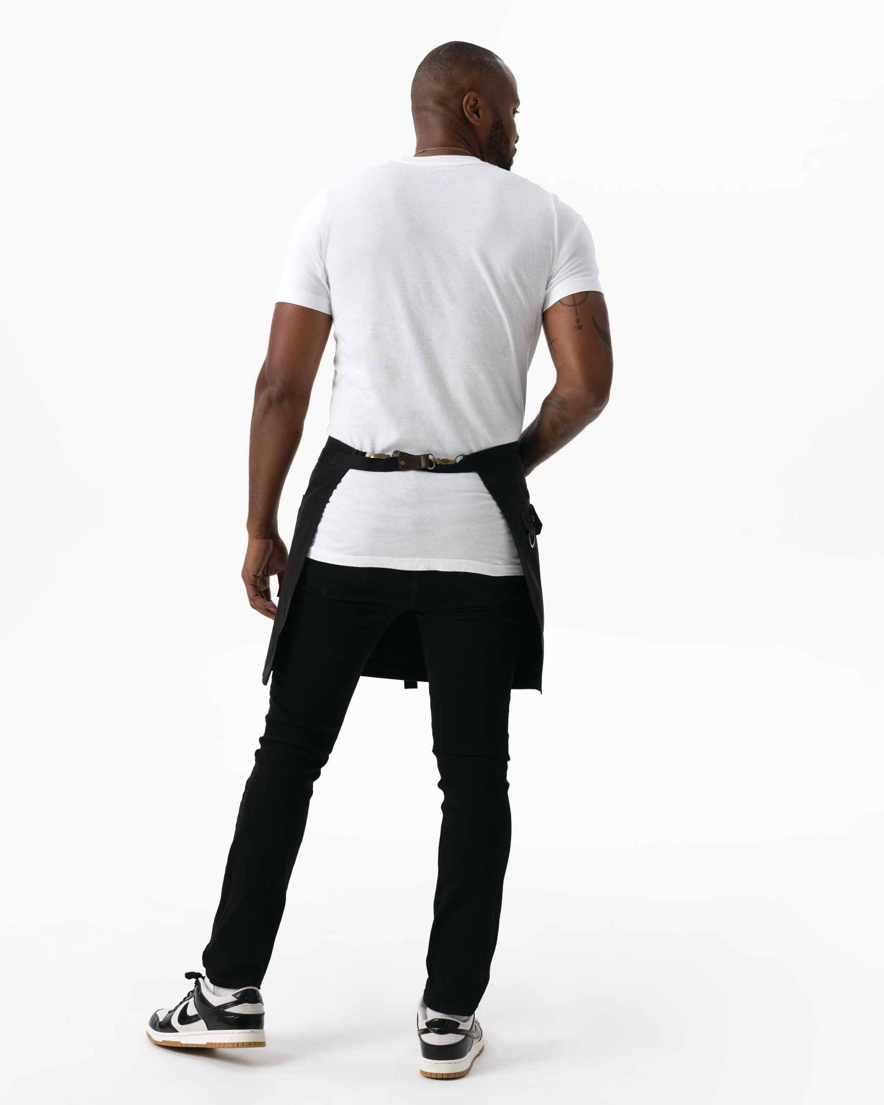 タクティカル 綿100% 厚地キャンバス ブラック ミドル サロン（前掛け） エプロン｜Chef Works Japan