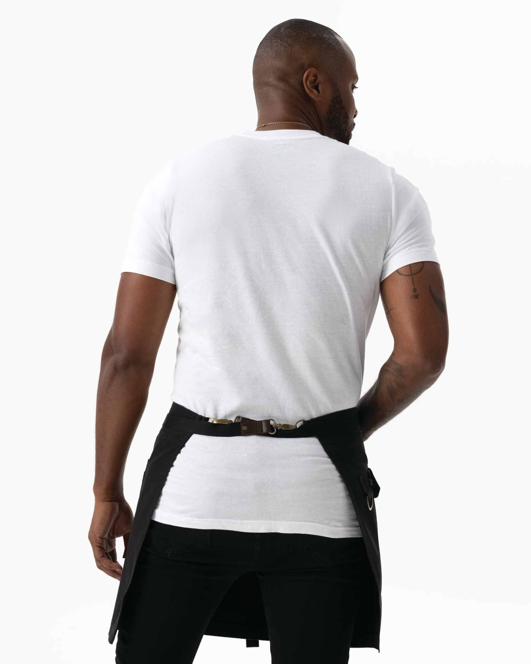 タクティカル 綿100% 厚地キャンバス ブラック ミドル サロン（前掛け） エプロン｜Chef Works Japan