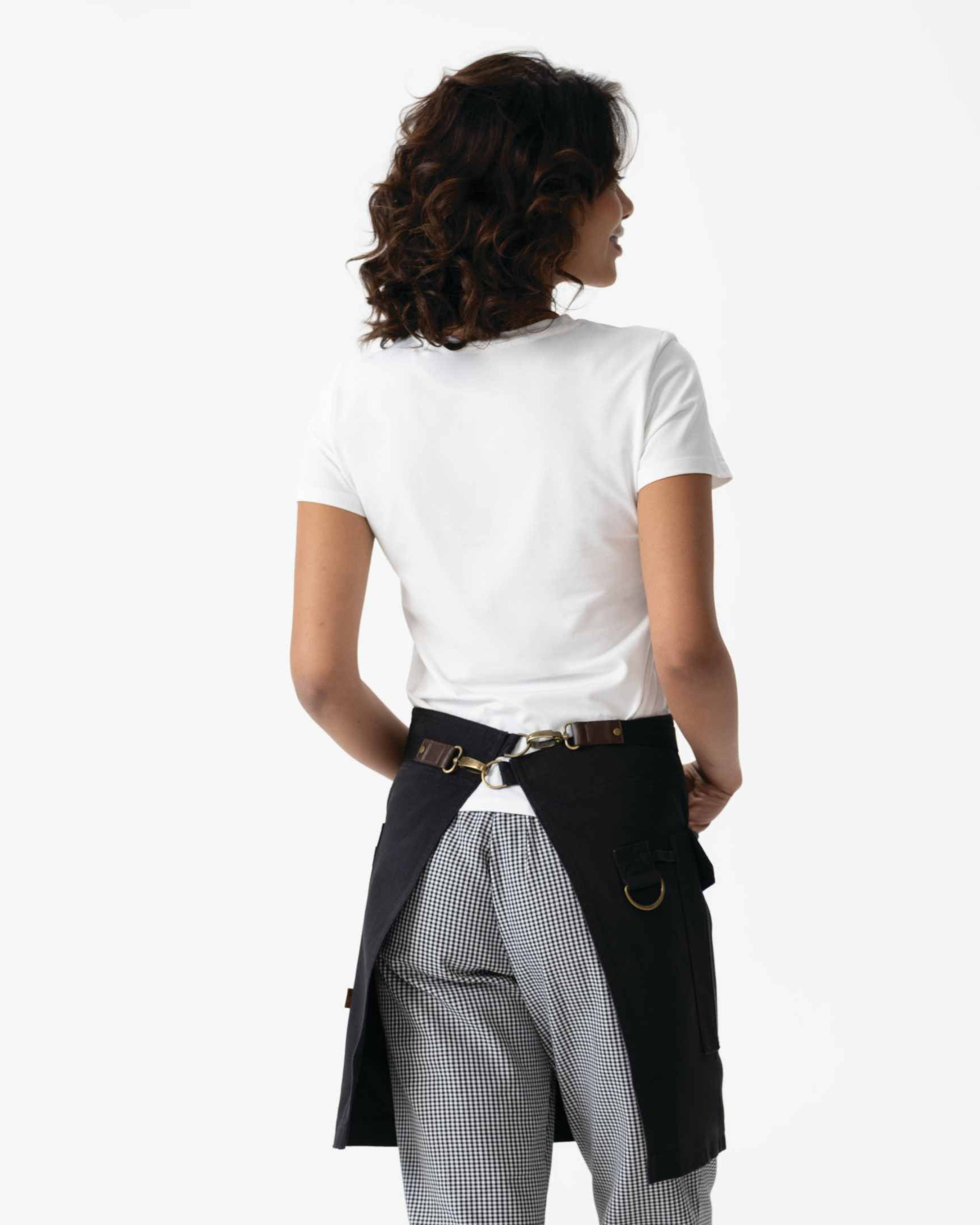 タクティカル 綿100% 厚地キャンバス ブラック ミドル サロン（前掛け） エプロン｜Chef Works Japan