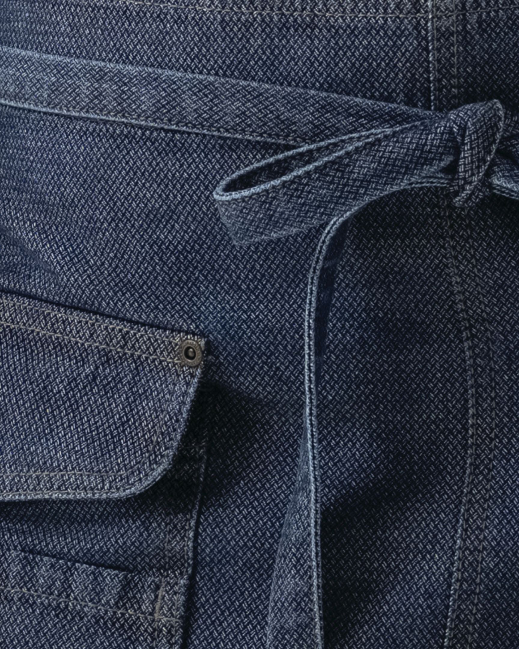 クラフトマン 綿100% プレミアム ジャガード デニム インディゴブルー ミドル サロン 前掛け エプロン｜Chef Works Japan