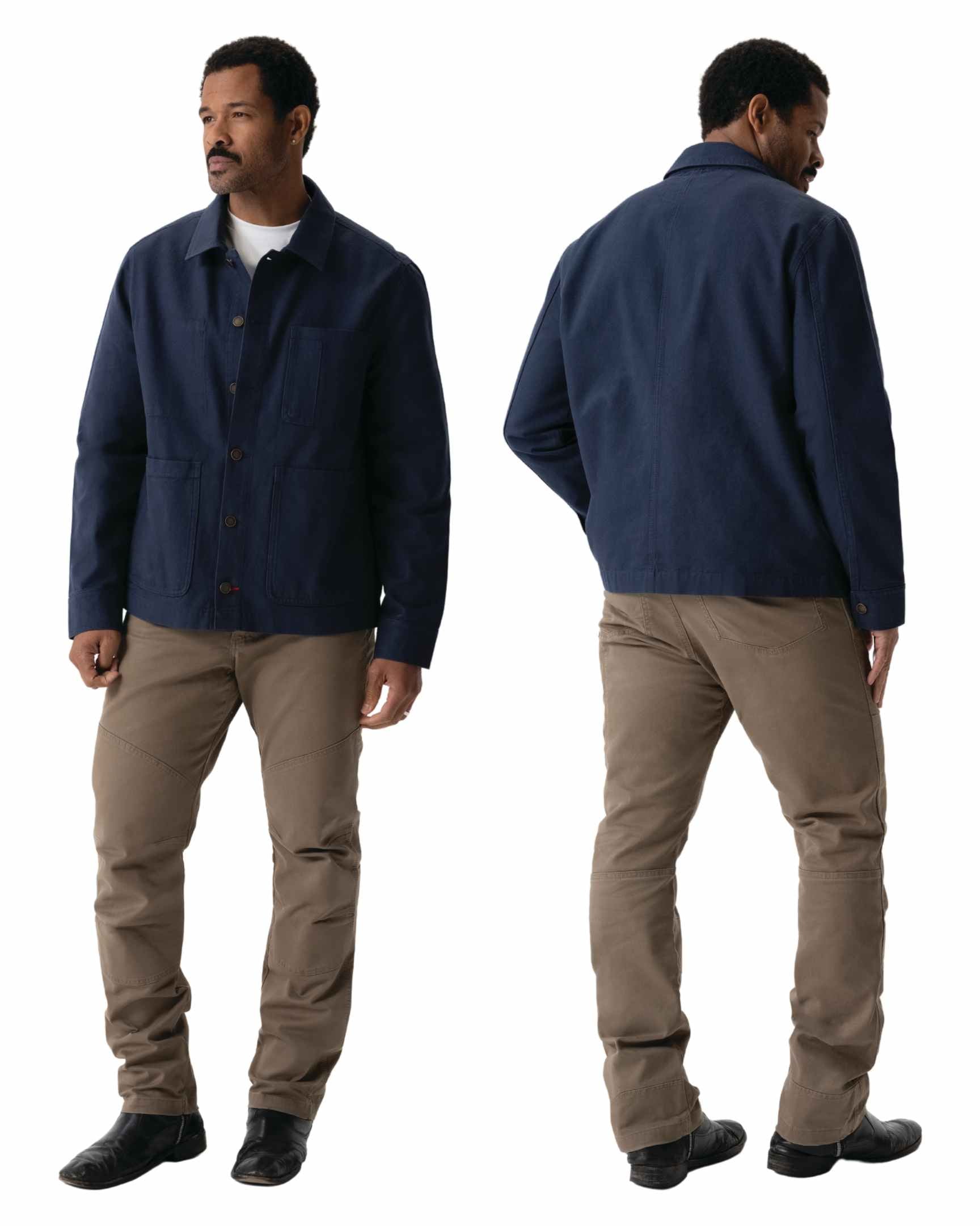 メンズ チョアコート ネイビー 綿100％ キャンバス モールスキン調｜Chef Works Japan