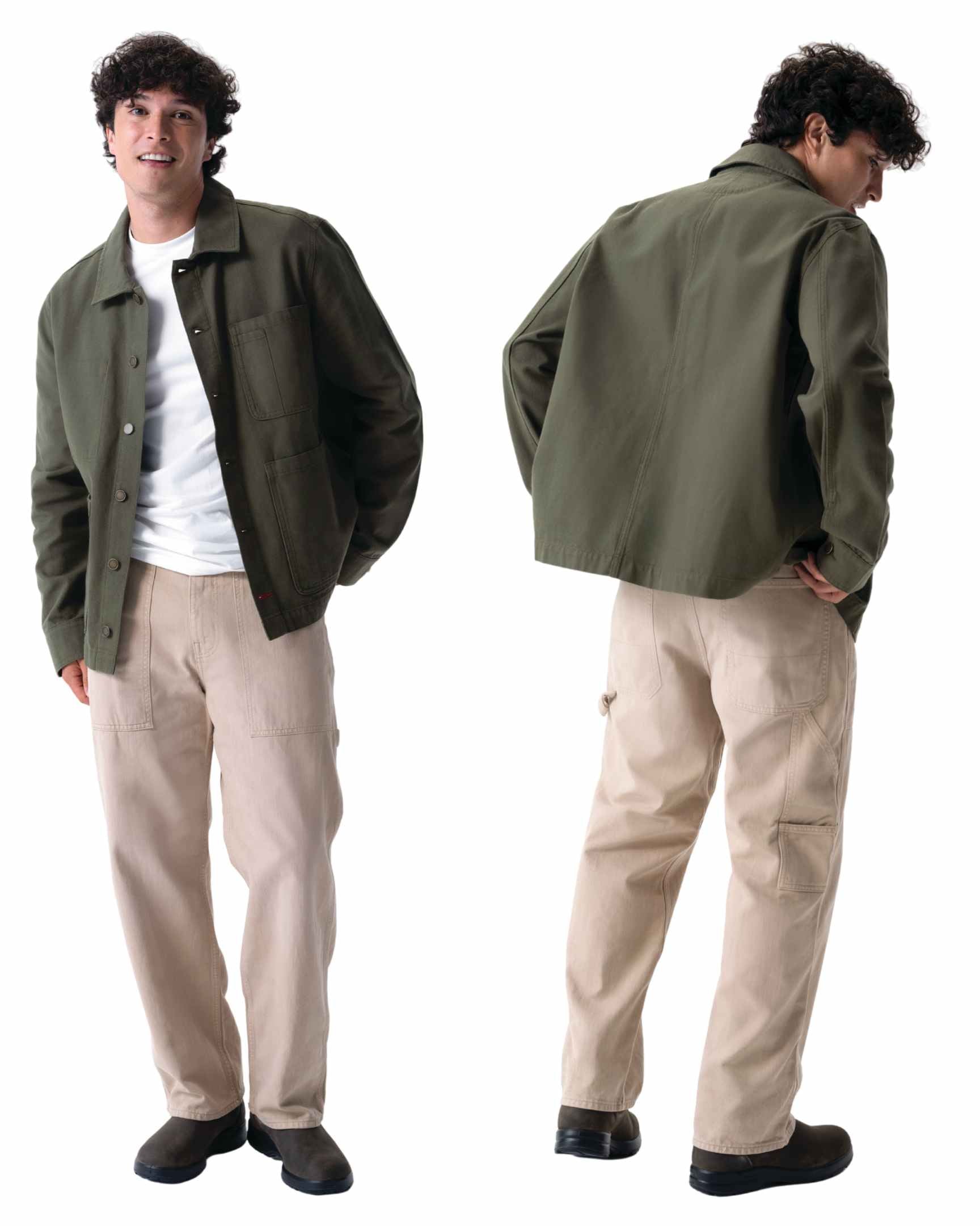 メンズ チョアコート オリーブグリーン 綿100％ キャンバス モールスキン調｜Chef Works Japan
