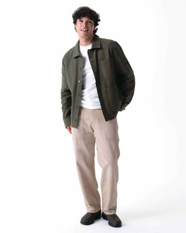 メンズ チョアコート オリーブグリーン 綿100％ キャンバス モールスキン調｜Chef Works Japan