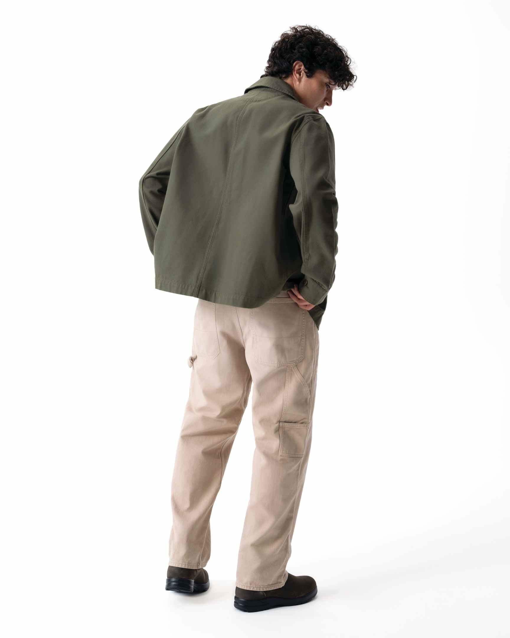 メンズ チョアコート オリーブグリーン 綿100％ キャンバス モールスキン調｜Chef Works Japan