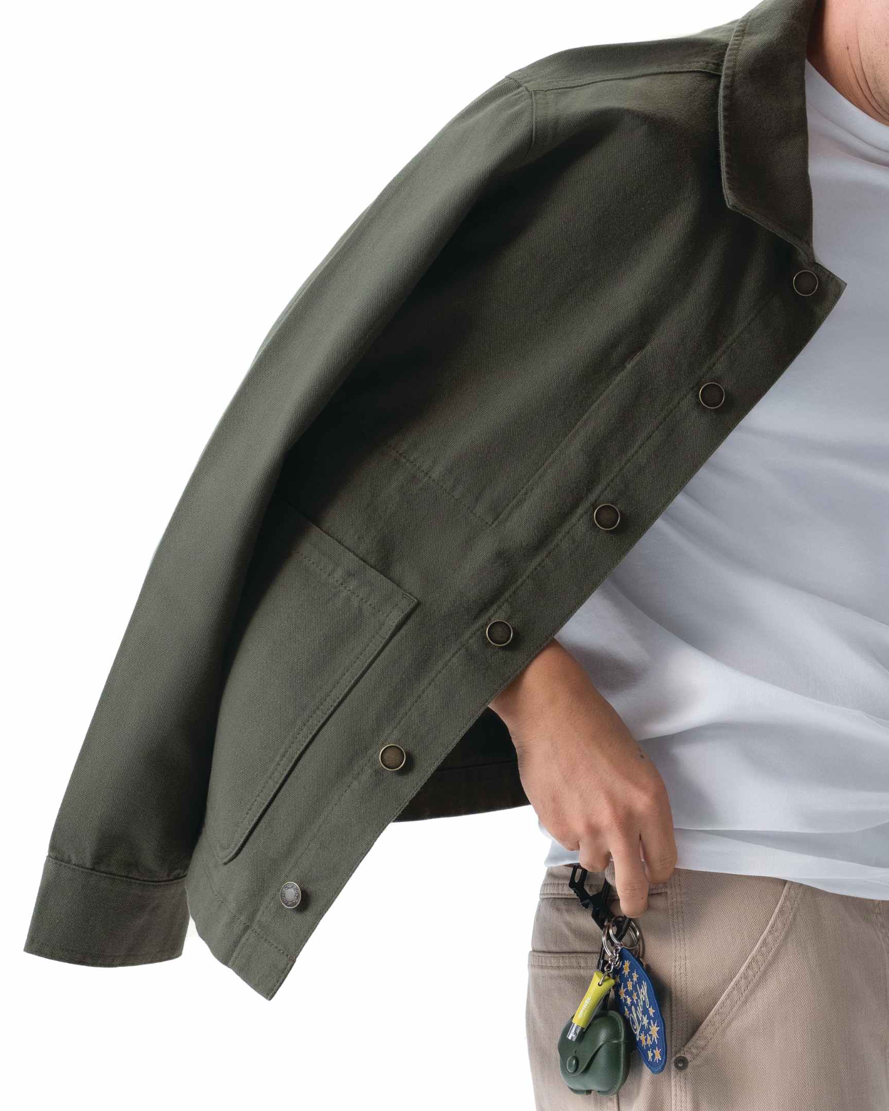 メンズ チョアコート オリーブグリーン 綿100％ キャンバス モールスキン調｜Chef Works Japan