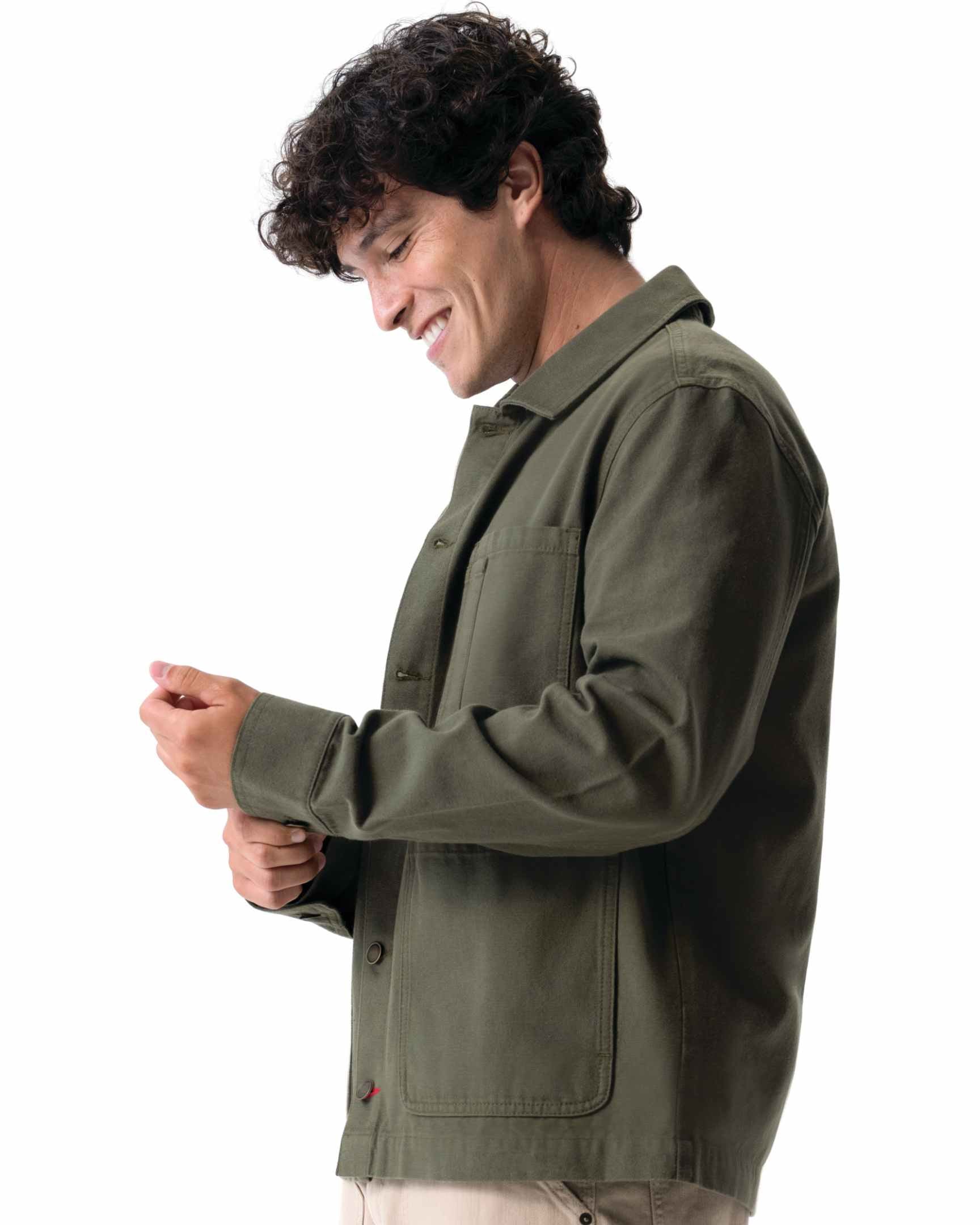 メンズ チョアコート オリーブグリーン 綿100％ キャンバス モールスキン調｜Chef Works Japan