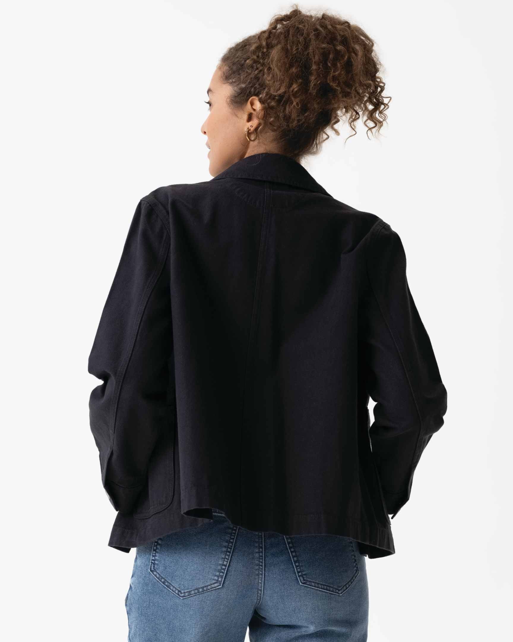 レディース チョアコート ブラック 綿100％ キャンバス モールスキン調｜Chef Works Japan