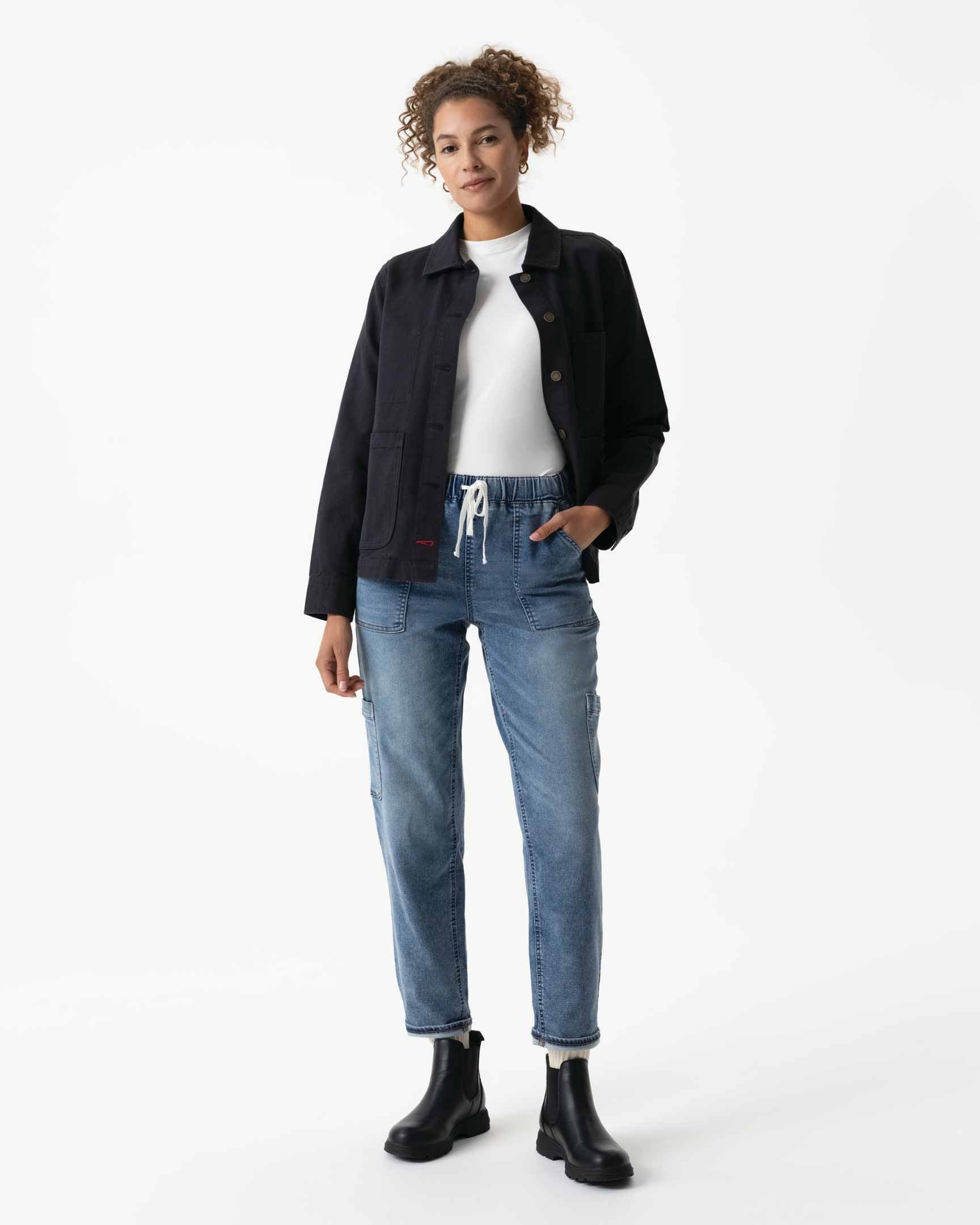 レディース チョアコート ブラック 綿100％ キャンバス モールスキン調｜Chef Works Japan