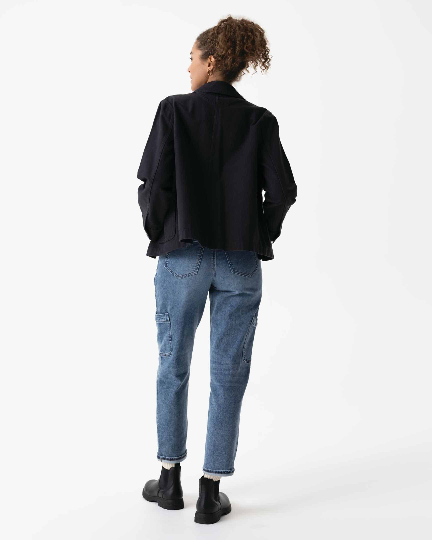 レディース チョアコート ブラック 綿100％ キャンバス モールスキン調｜Chef Works Japan