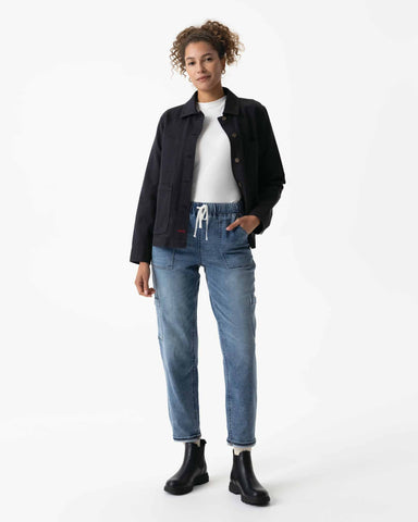 レディース チョアコート ブラック 綿100％ キャンバス モールスキン調｜Chef Works Japan