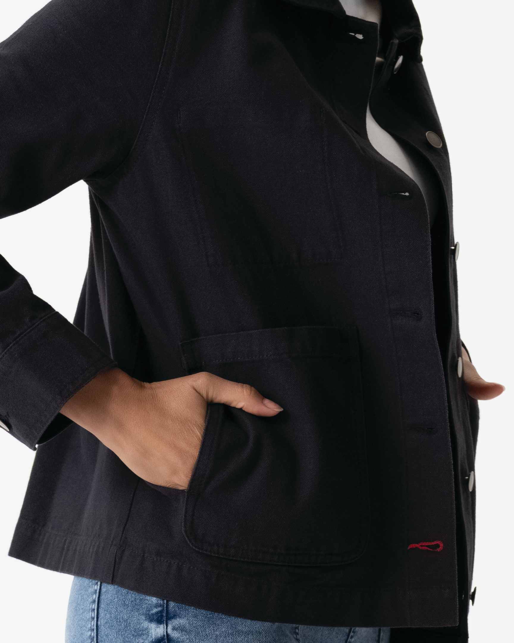 レディース チョアコート ブラック 綿100％ キャンバス モールスキン調｜Chef Works Japan