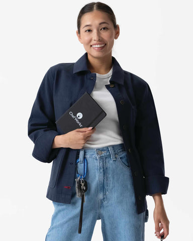 レディース チョアコート ネイビー 綿100％ キャンバス モールスキン調｜CChef Works Japan