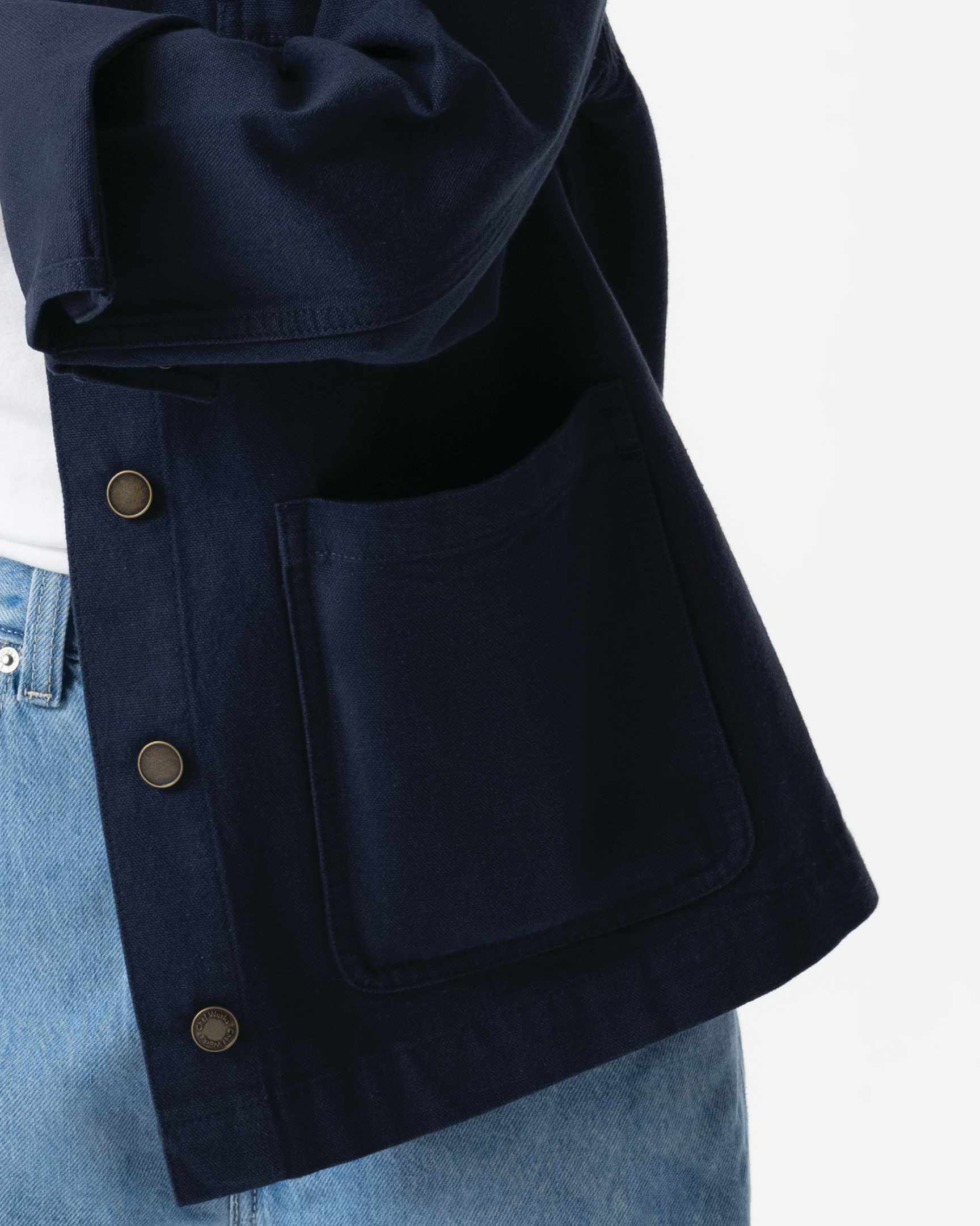 レディース チョアコート ネイビー 綿100％ キャンバス モールスキン調｜CChef Works Japan