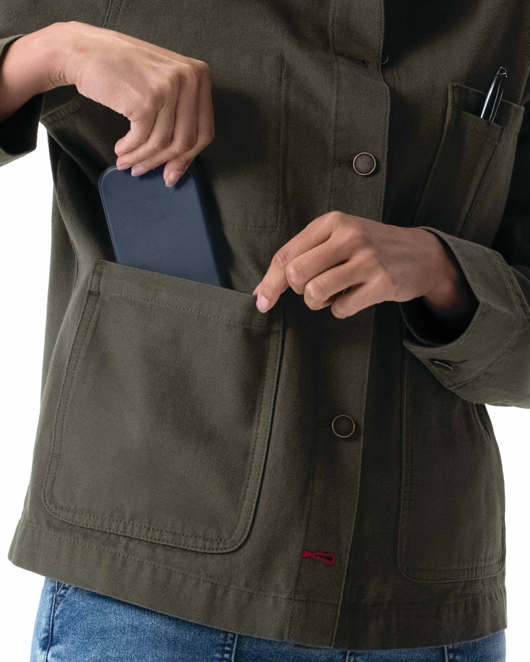 レディース チョアコート オリーブグリーン 綿100％ キャンバス モールスキン調｜Chef Works Japan