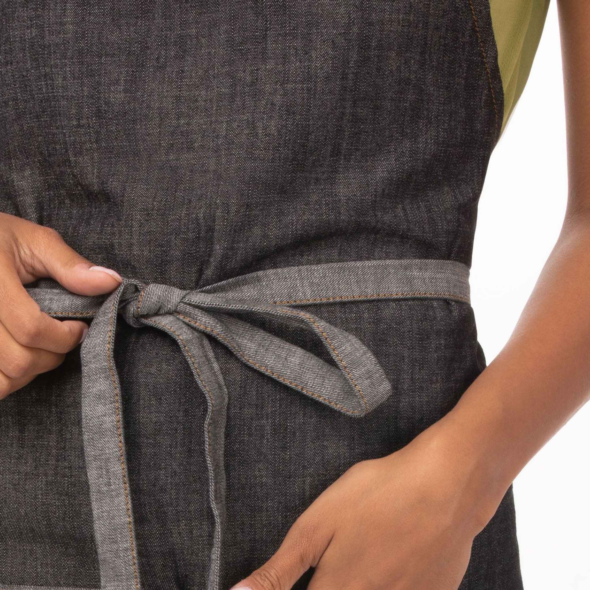 マンハッタン ブラック 軽量デニム レギュラー 胸当て エプロン