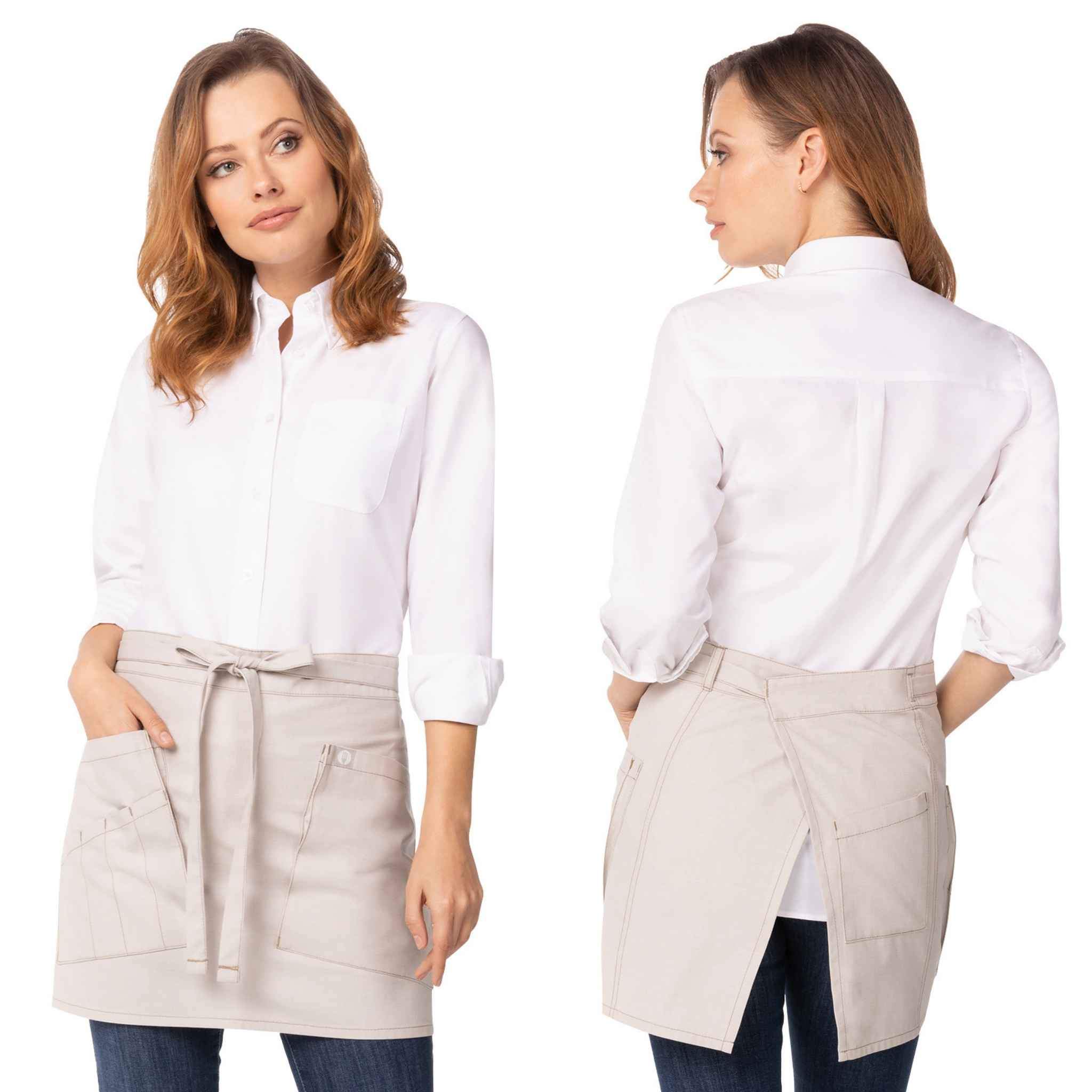 メッドフォード ナチュラル クロスハッチ 《ミドル》 サロン エプロン