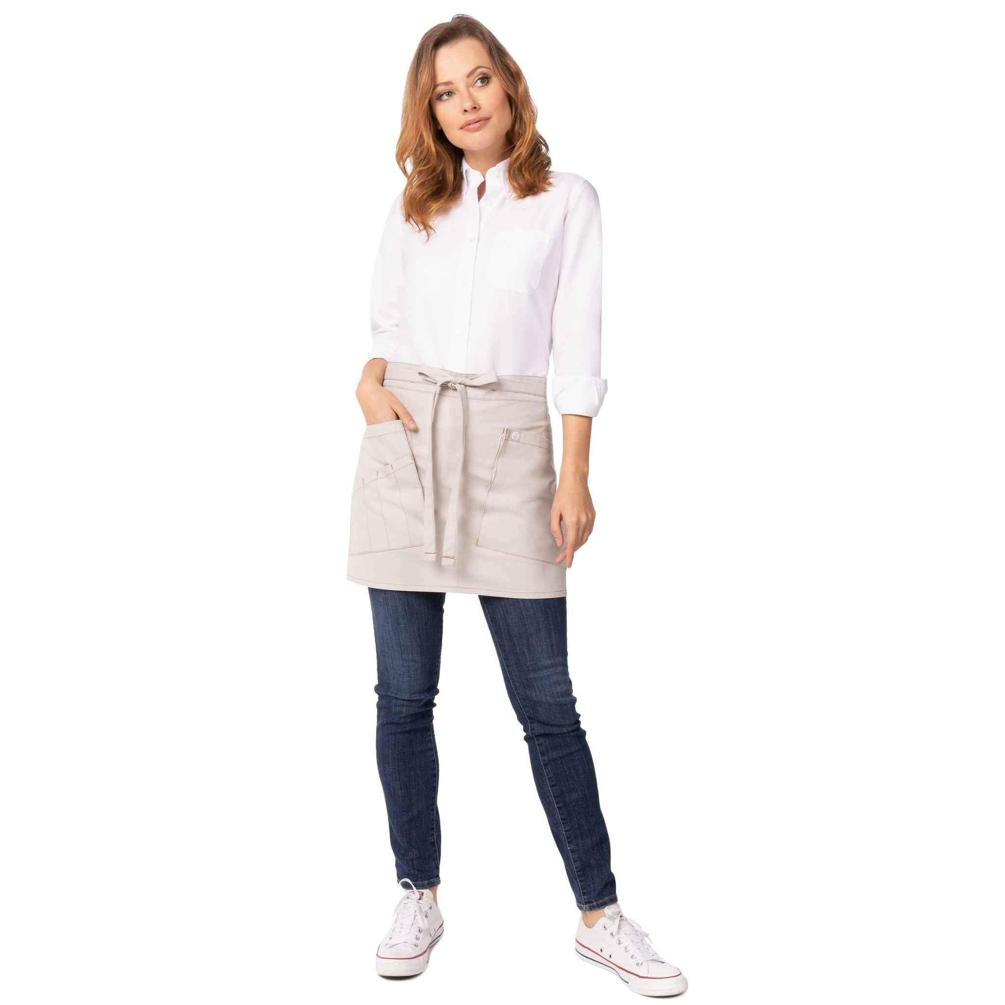 メッドフォード ナチュラル クロスハッチ 《ミドル》 サロン エプロン