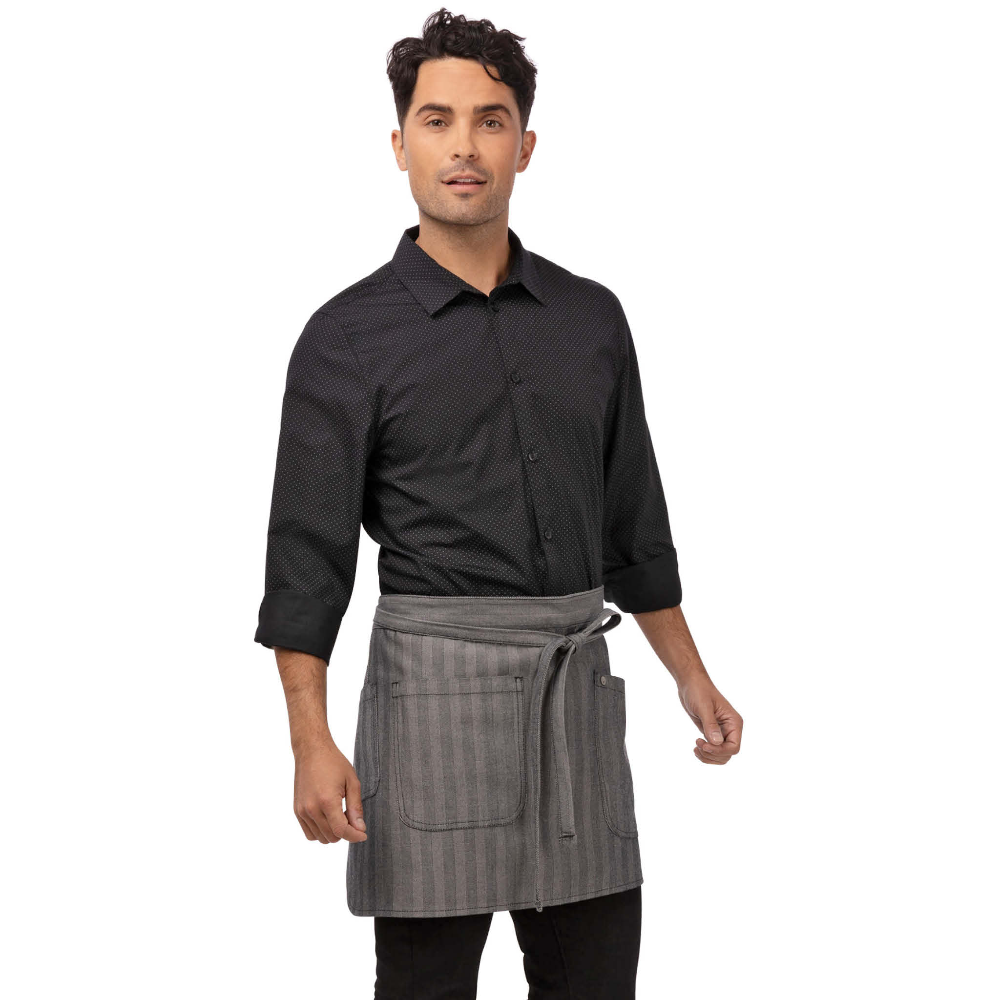 シアトル ブラック ミドル サロン エプロン