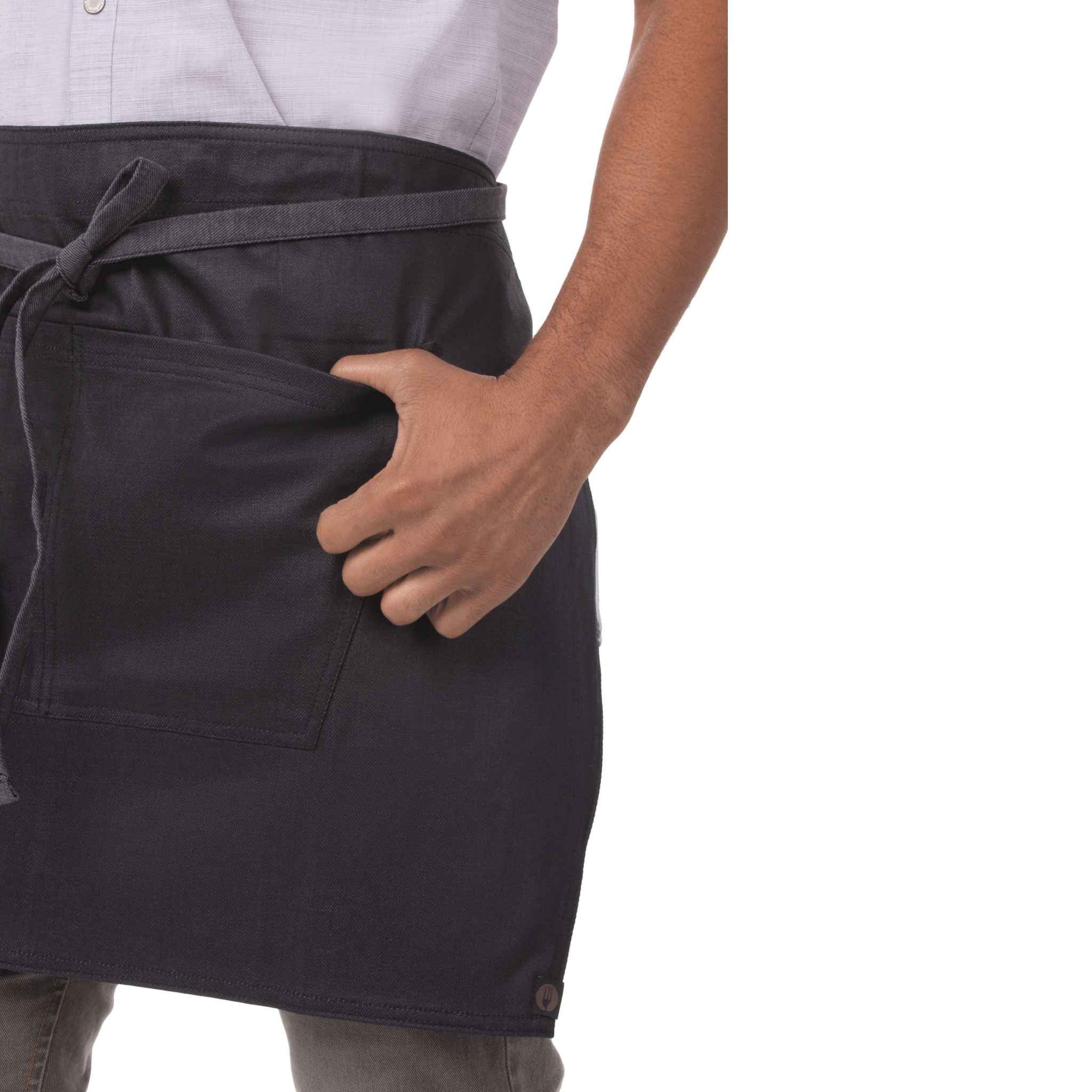 ボルダー ブラックパープル ワックスデニム ミドル サロン エプロン