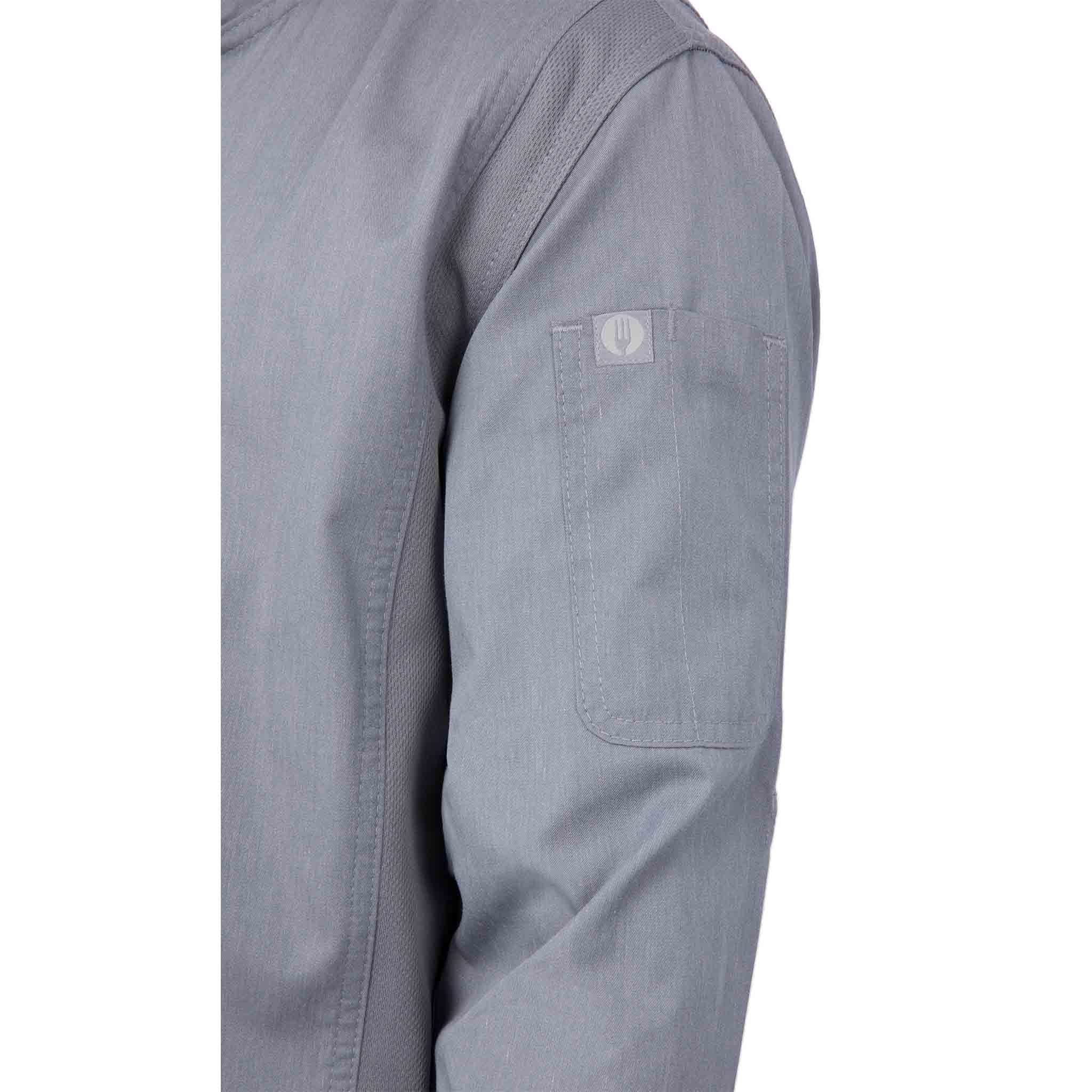 ハートフォード」グレー・ジッパーコックコート｜Chef Works® — Chef