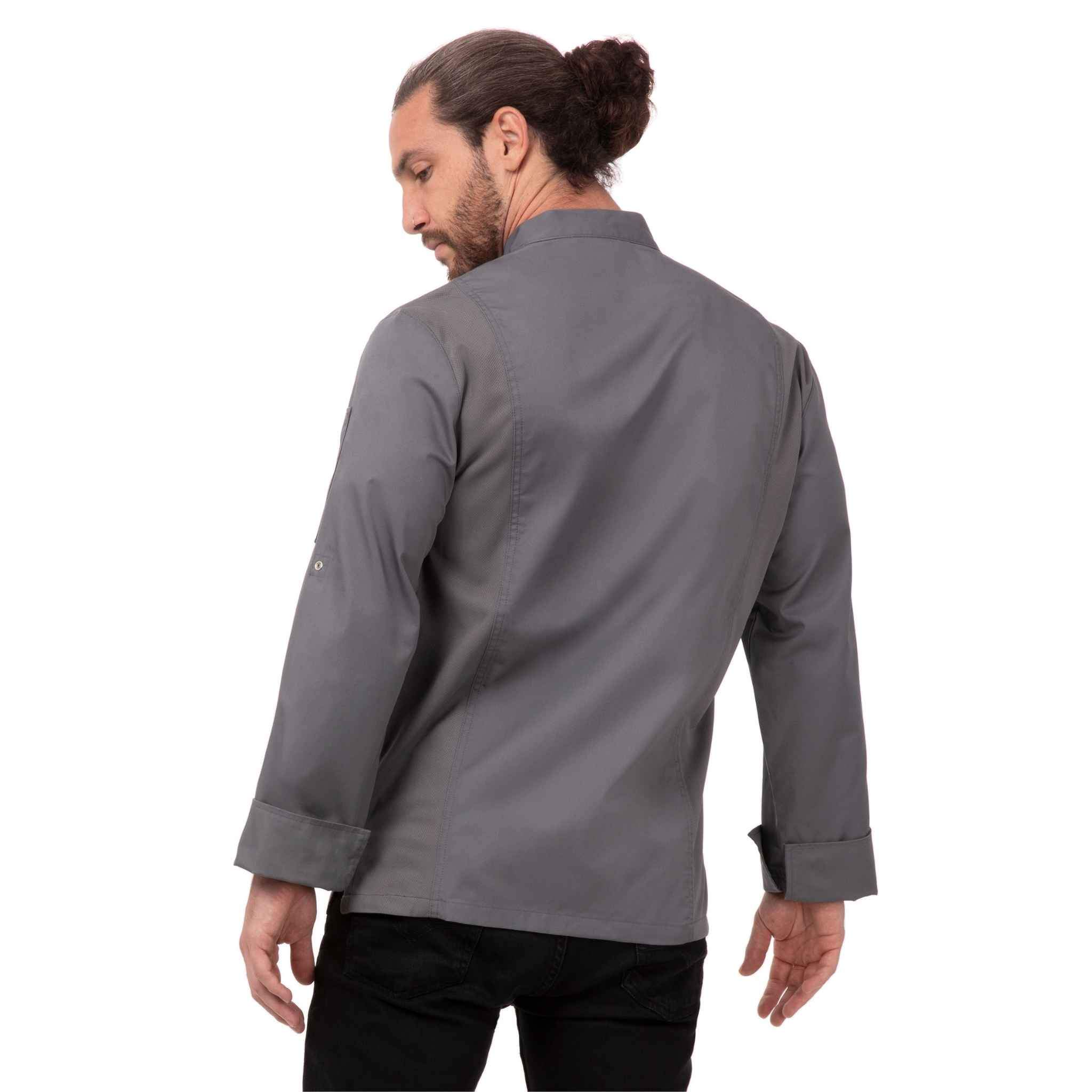 メンズ ランシング グレー 軽量 長袖 スナップボタン コックコート