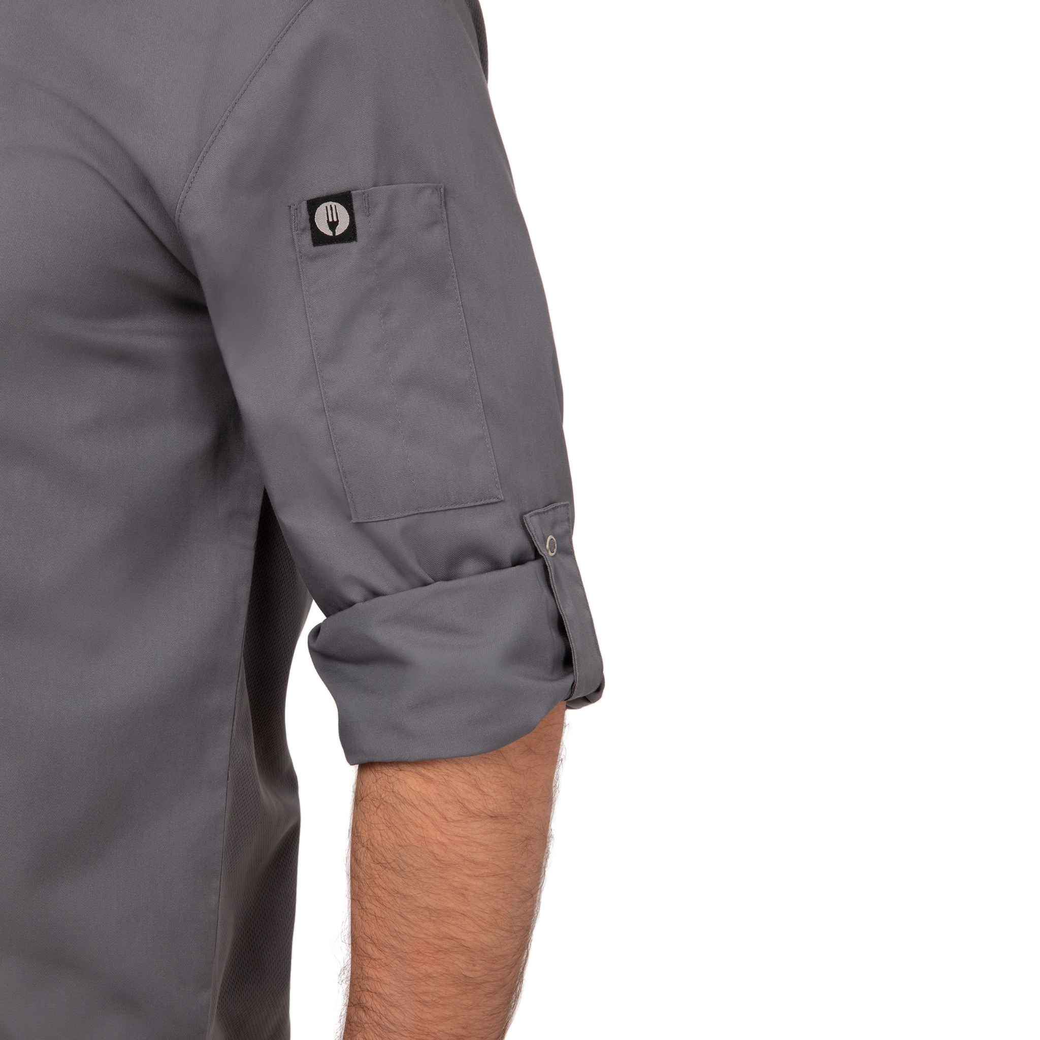 メンズ ランシング グレー 軽量 長袖 スナップボタン コックコート