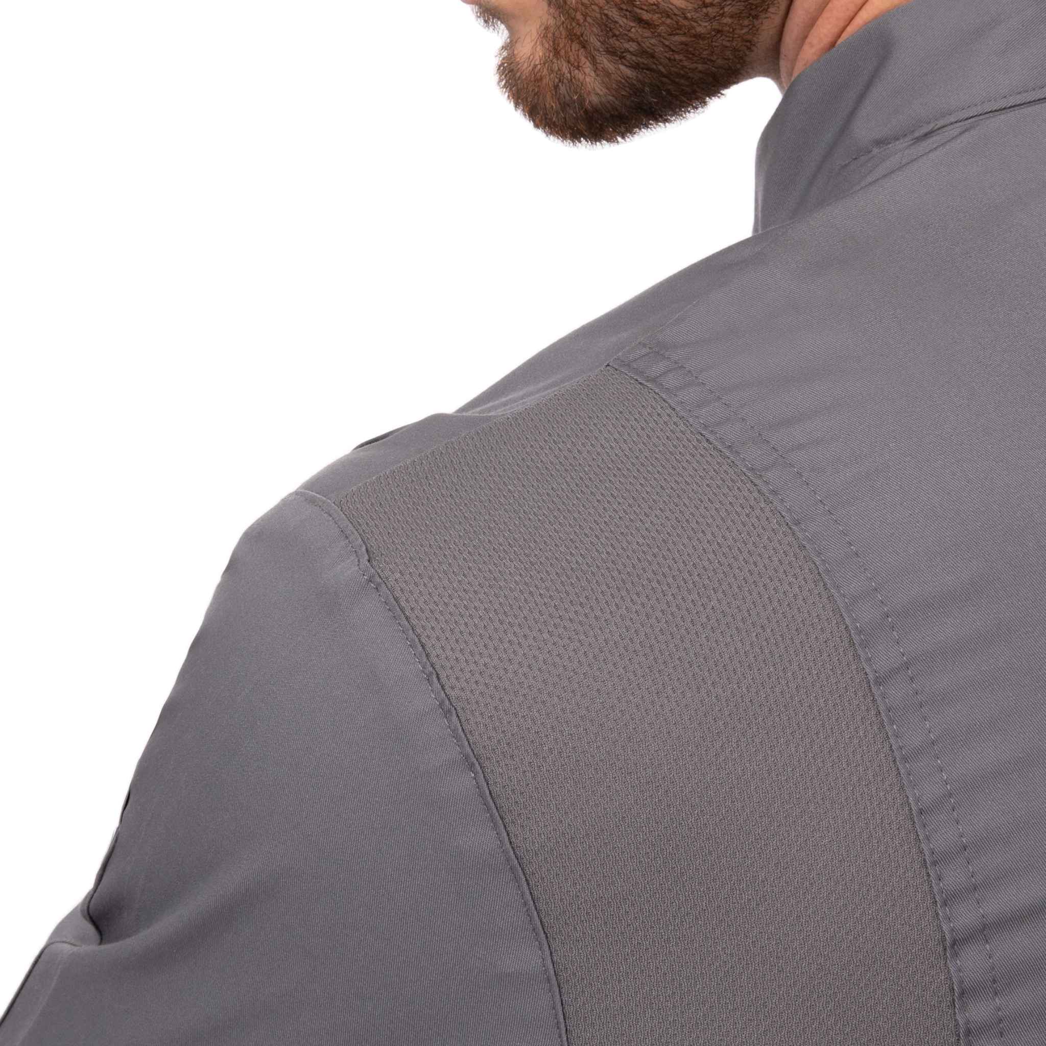 メンズ ランシング グレー 軽量 長袖 スナップボタン コックコート