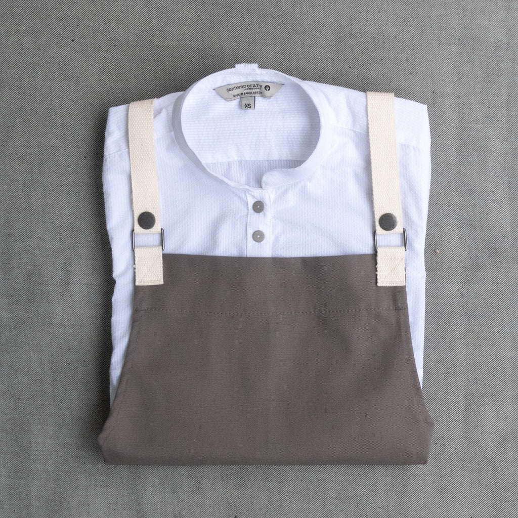 キャンバス生地「バイロン」胸当てエプロン｜グレー｜Chef Works