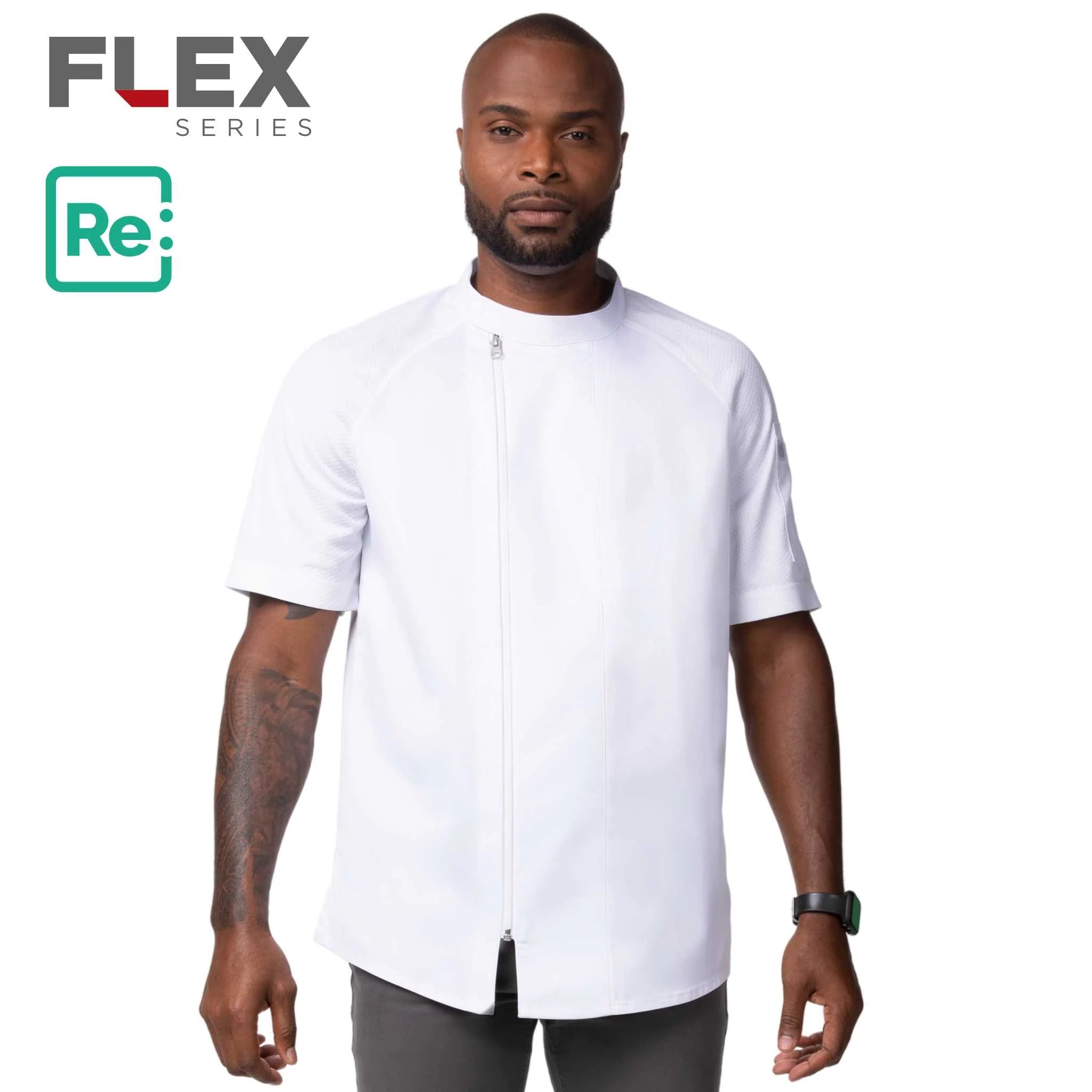バルカラ」ホワイト 半袖 ジッパーコックコート｜Chef Works® — Chef 