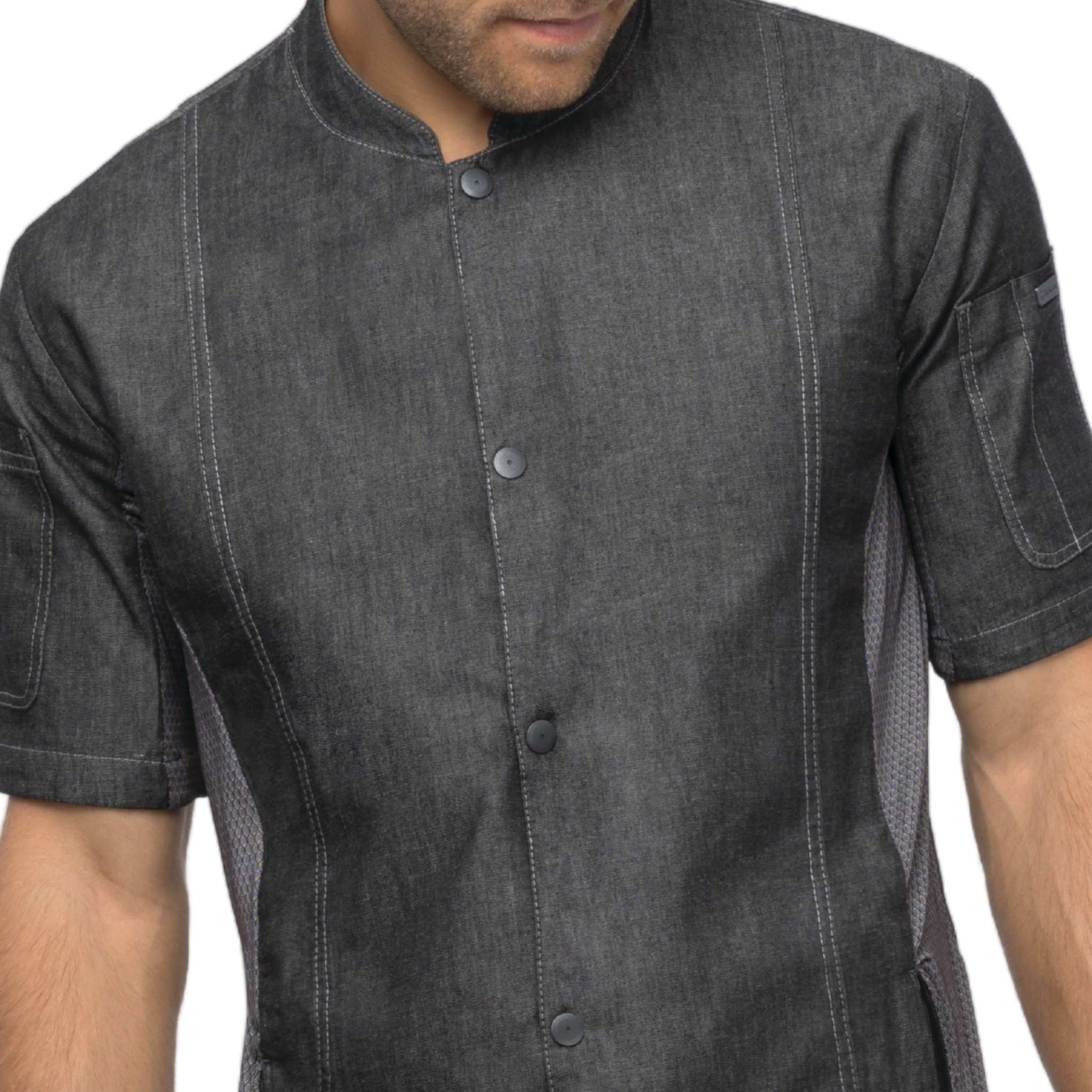 Chef Works (シェフワークス) トライベッカ ブラック 軽量デニム 半袖 コックコート