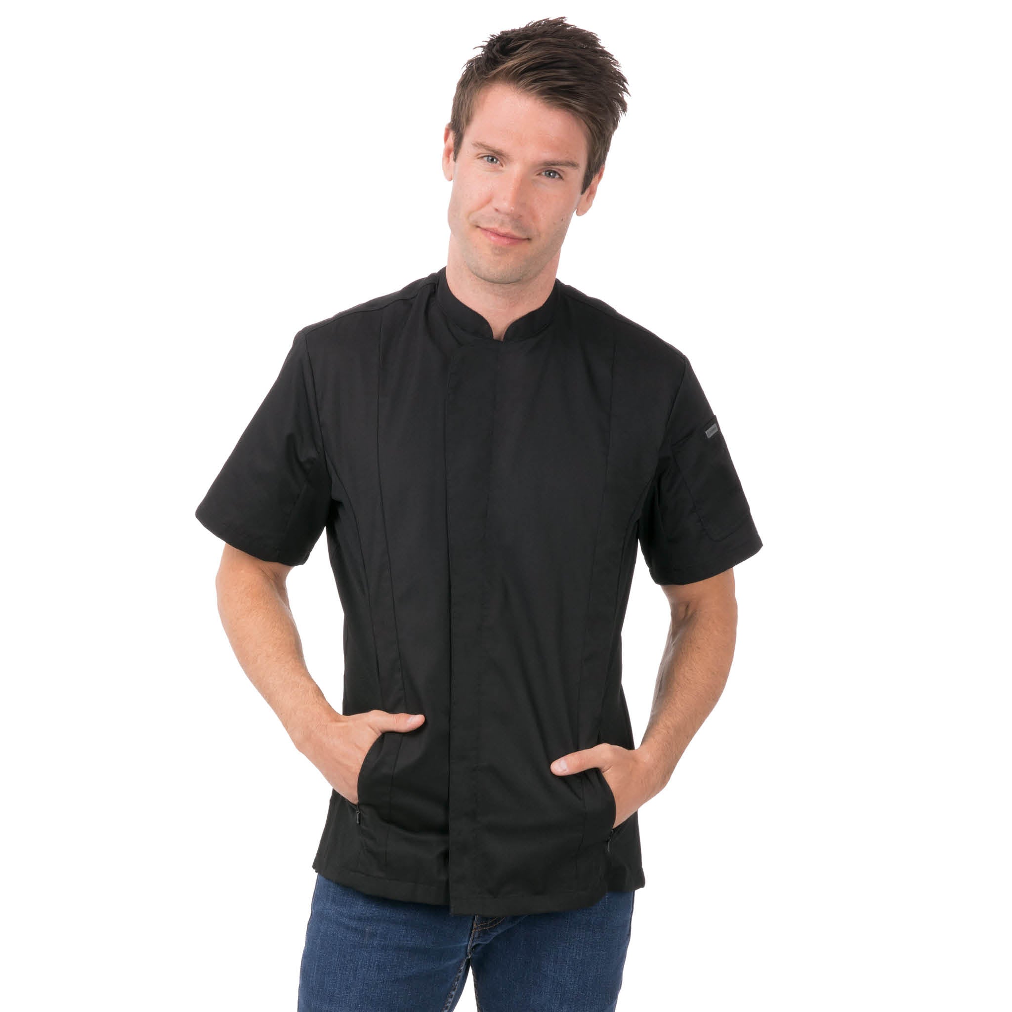 お洒落に涼しく「ブリストル」ブラック・コックコート｜Chef Works